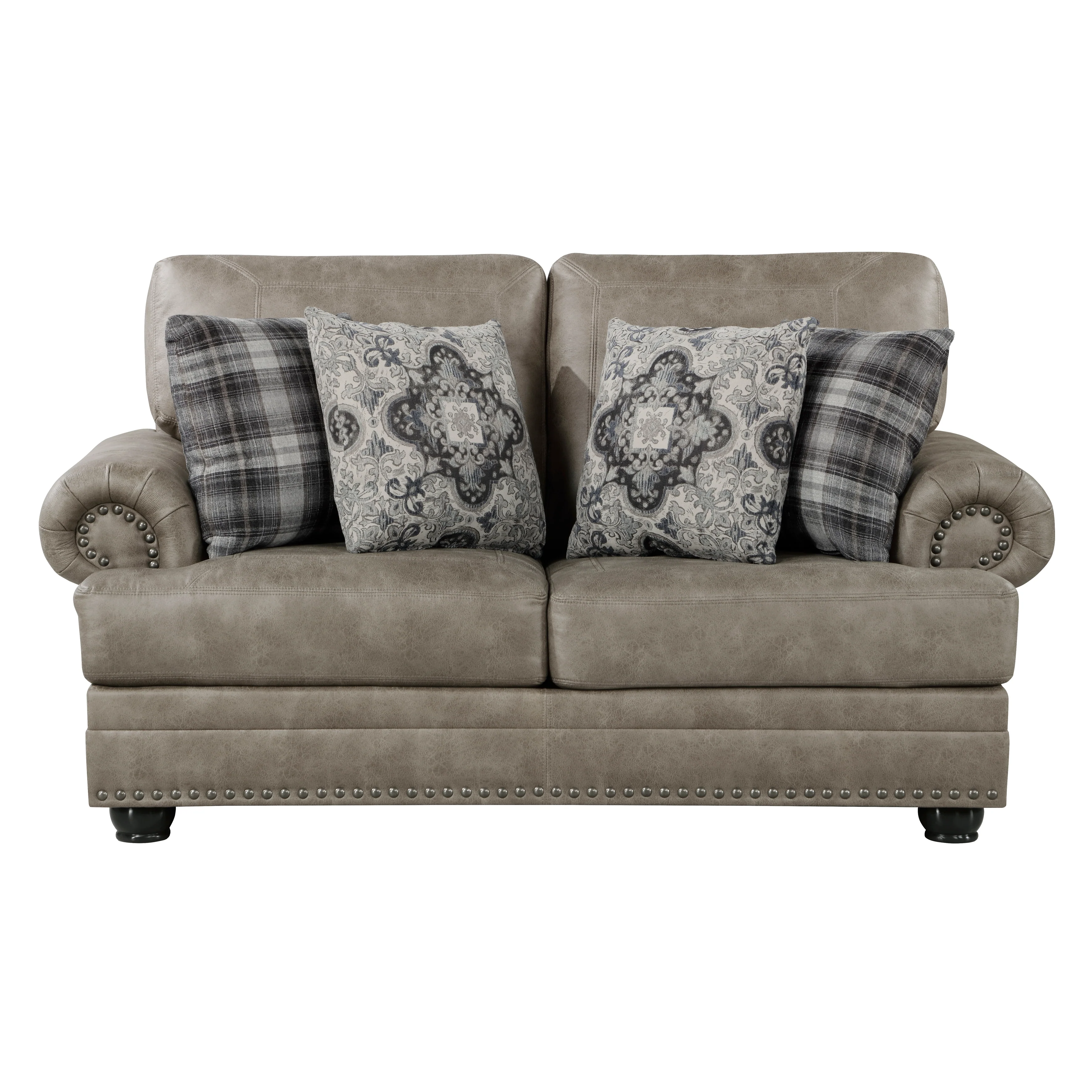 Franklin Mushroom Brown Sofa & Loveseat - Image 5