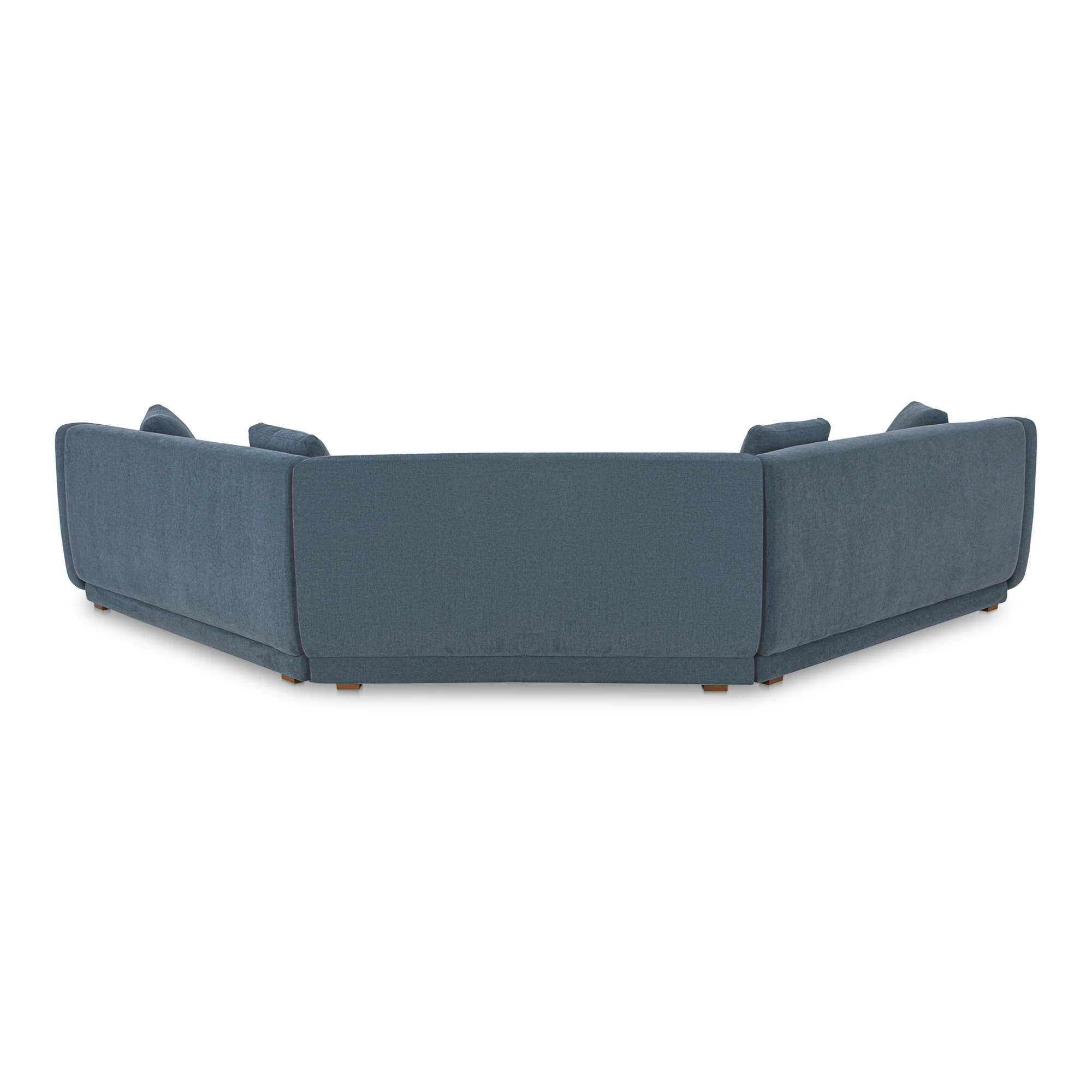 Fraser Deep Blue 3 Piece Modular Sectional with Wedge Slipper - Image 3