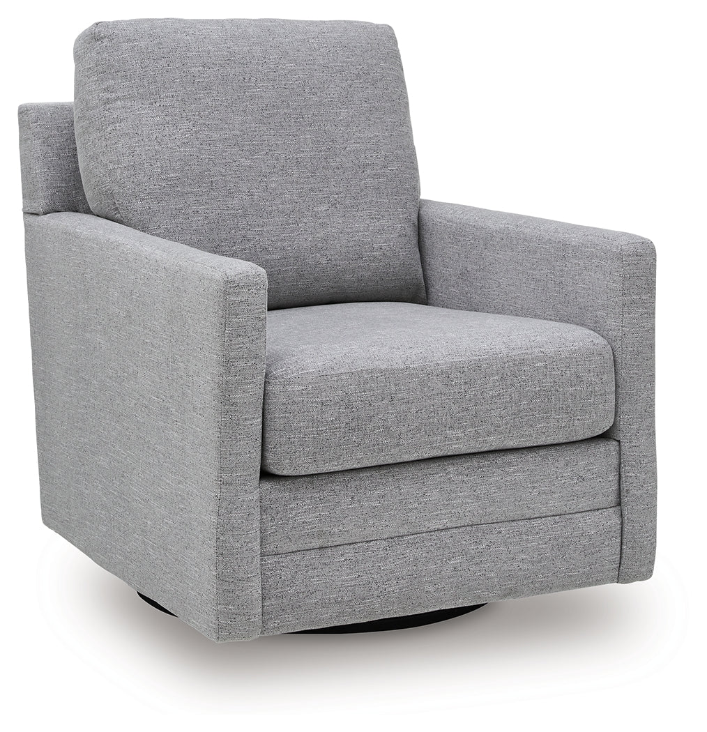 Freybourne Next-Gen Nuvella Pewter Swivel Accent Chair (Online Special Price) - Image 2