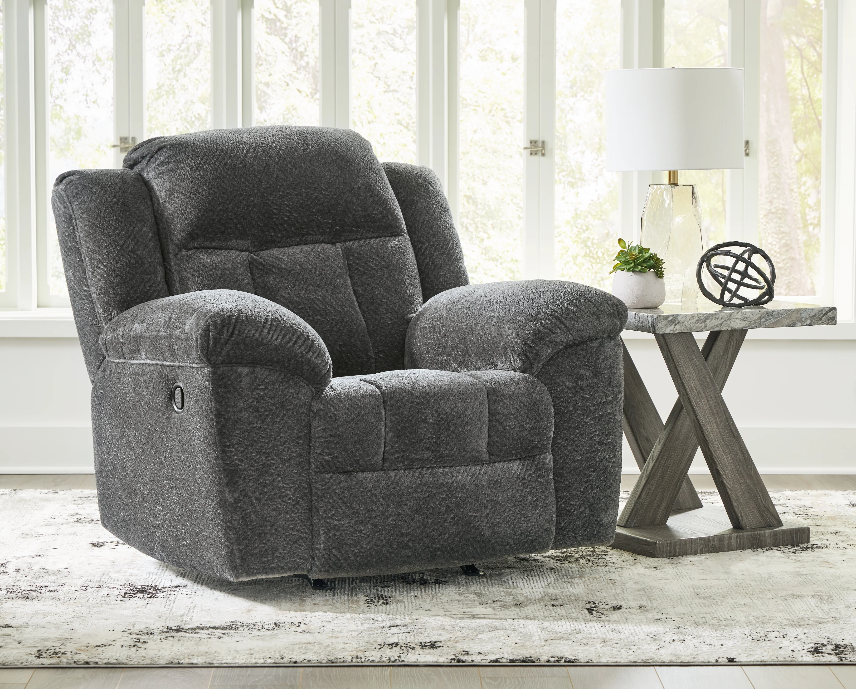 Frohn Graphite Reclining Loveseat with Console and 2 Recliners - Image 13