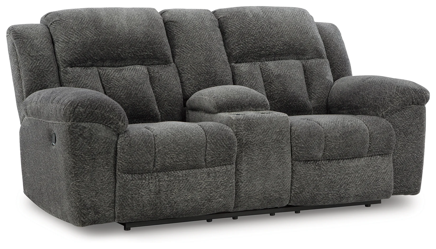 Frohn Graphite Reclining Loveseat with Console and 2 Recliners - Image 9