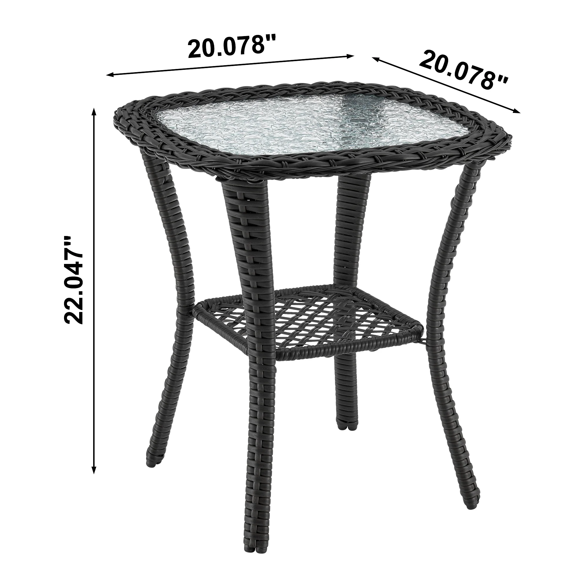 Fruttuo Patio 2-Person Seating Group with End Table with Grey Cushions - Image 4