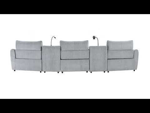 Fullar Light Gary Modular Power Motion Armless Recliner - Image 14