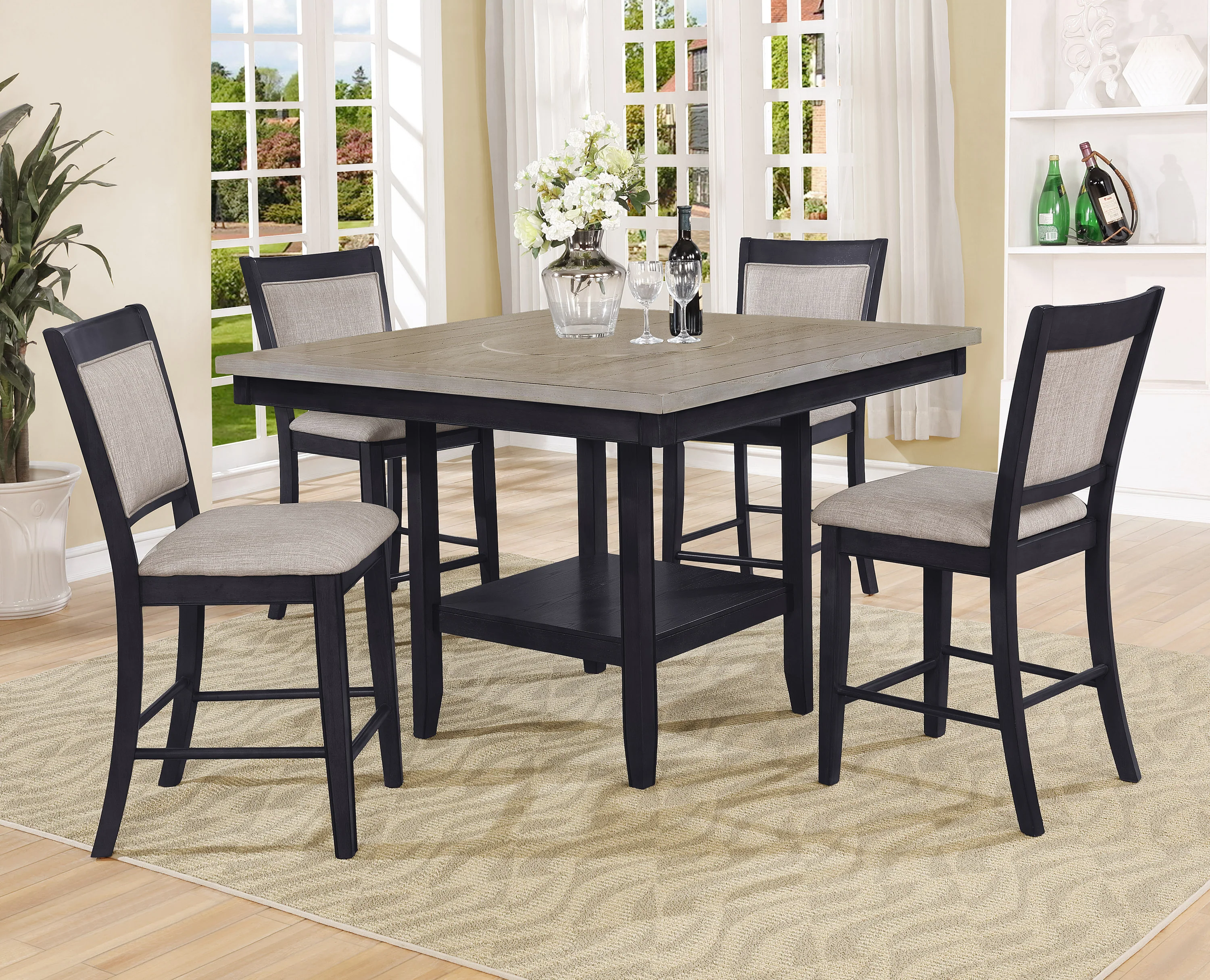 Fulton Charcoal/Light Gray Counter Height Dining Set - Image 3