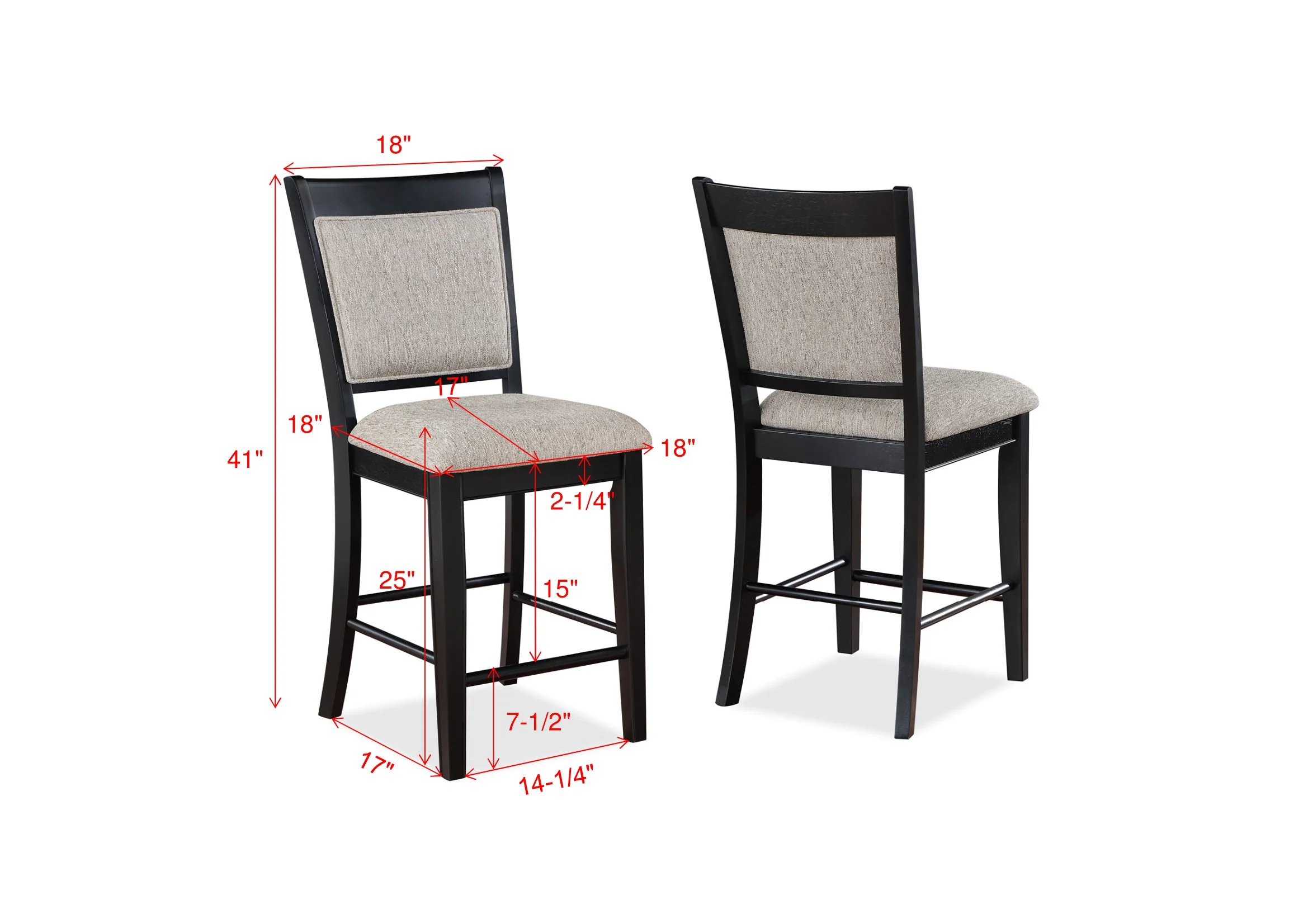 Fulton Charcoal/Light Gray Counter Height Dining Set - Image 9