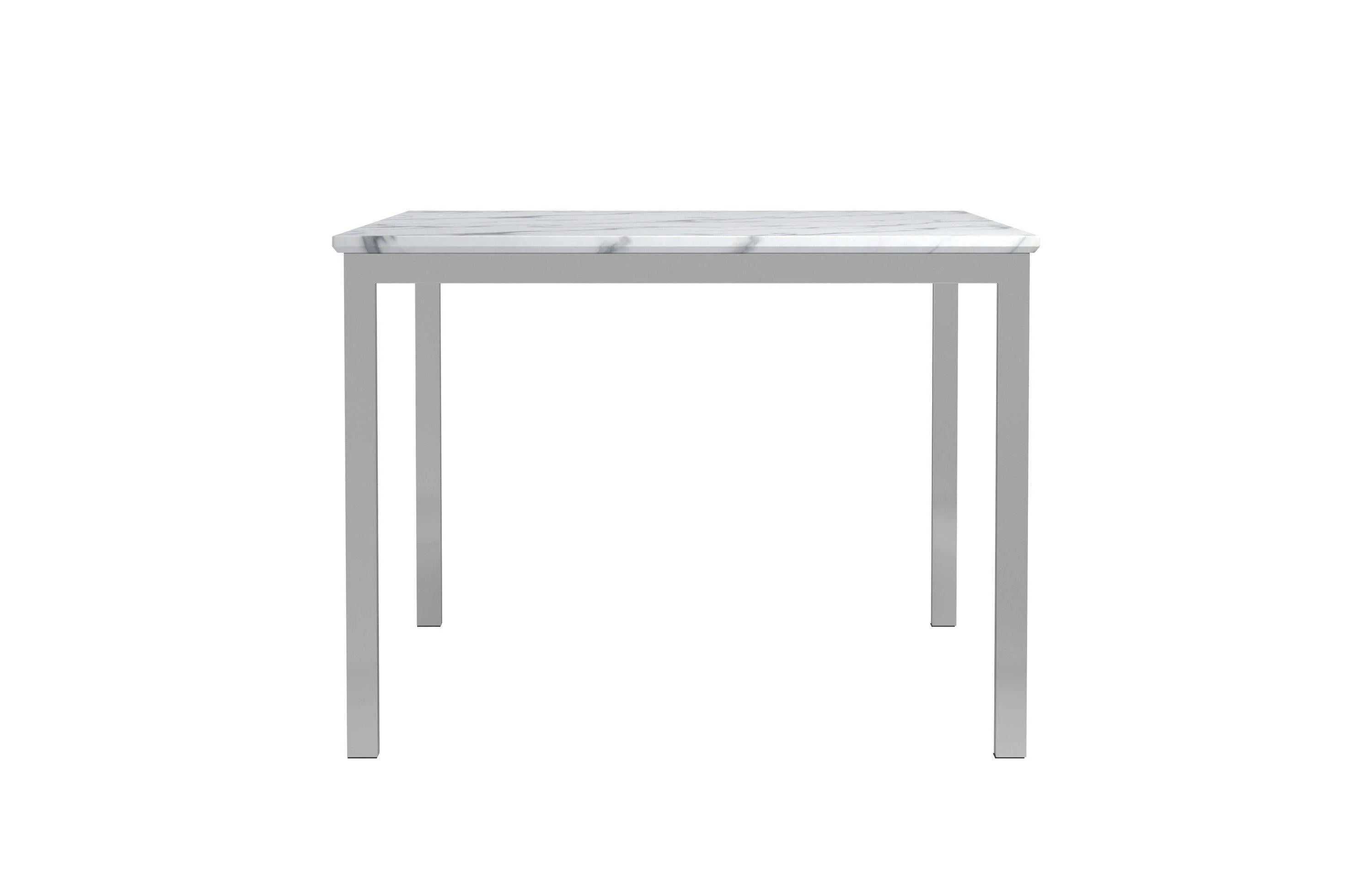 Athena Chrome Rectangle Dining Table w/ Marble Top - Image 4
