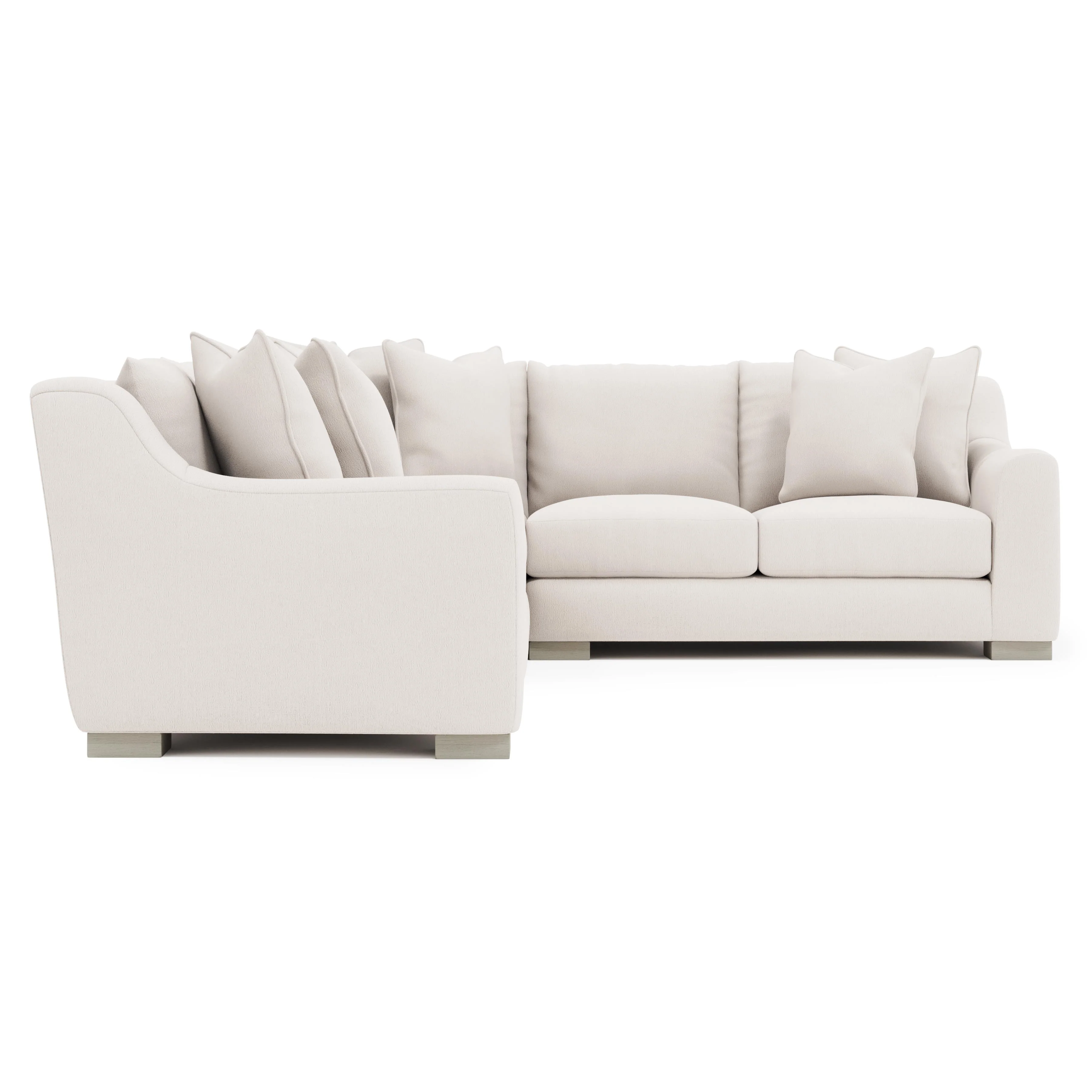 Gabi White/Cream 4-Piece Fabric Sectional - Image 3