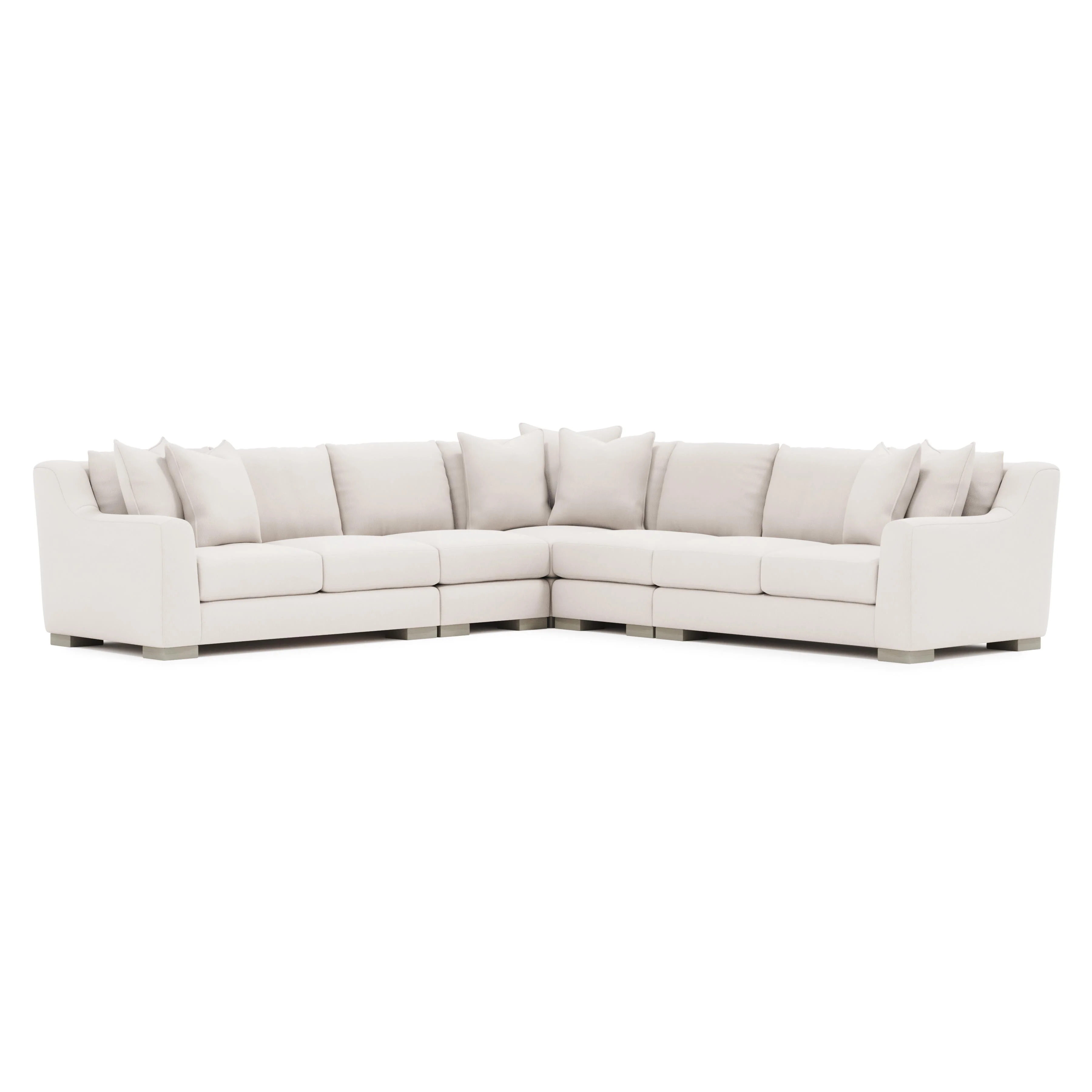 Gabi White/Cream 5-Piece Fabric Sectional - Image 2