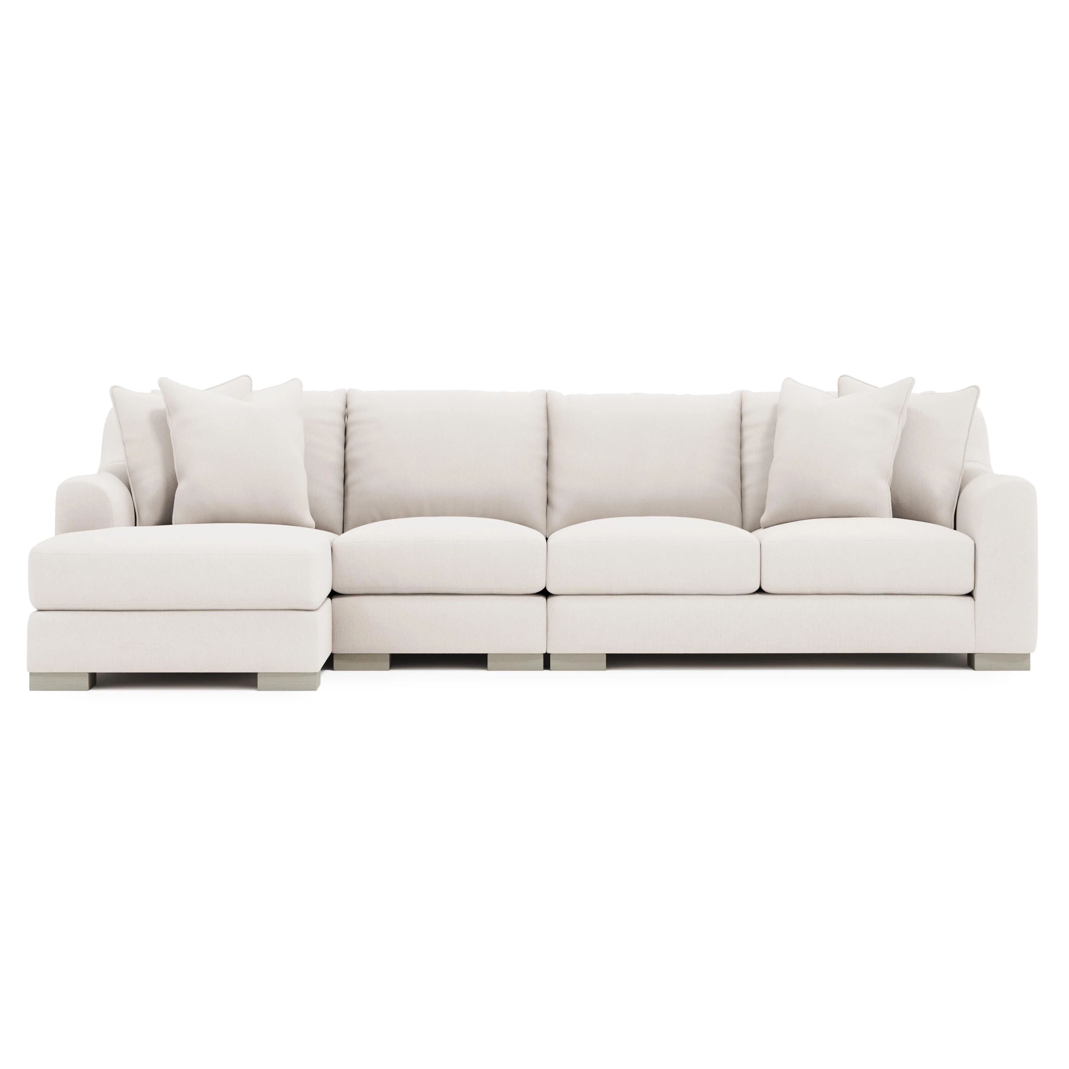 Gabi White/Cream Fabric Sectional Left-Arm-Chaise - Image 2