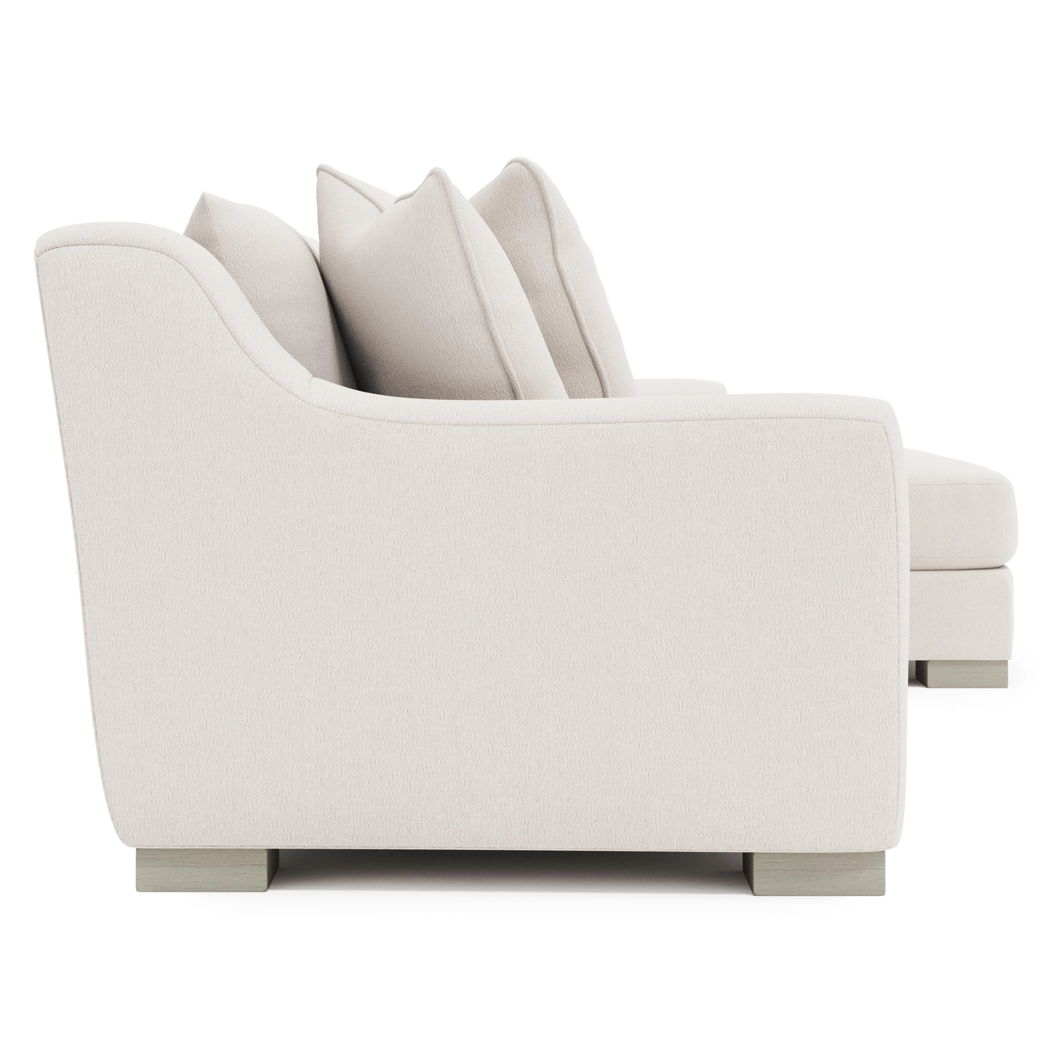 Gabi White/Cream Fabric Sectional Right-Arm-Chaise - Image 3