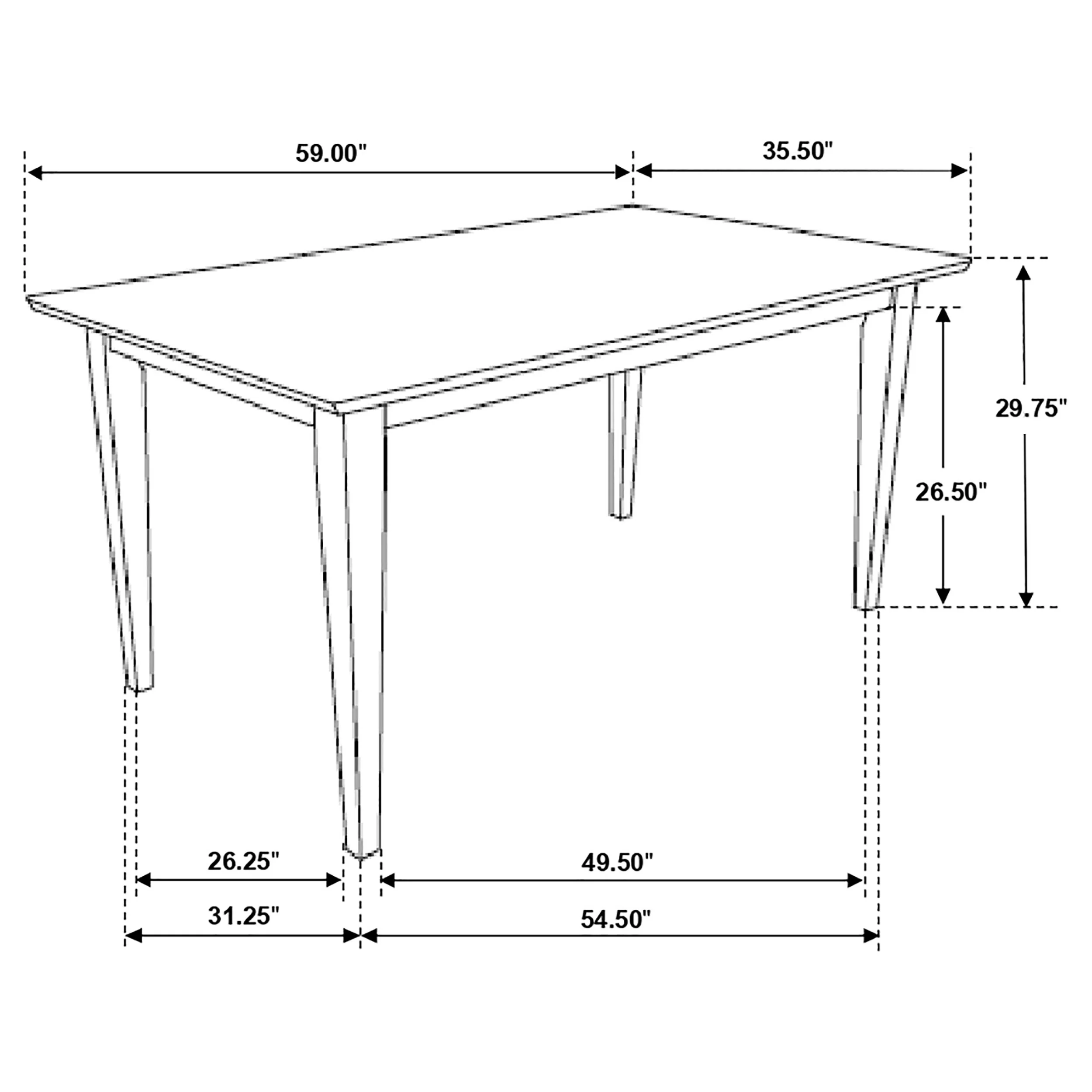 Gabriel Cappuccino 5-piece Rectangular 59-inch Dining Set - Image 11