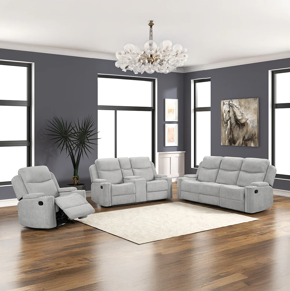 Galya Light Gray Motion Glider Recliner - Image 10