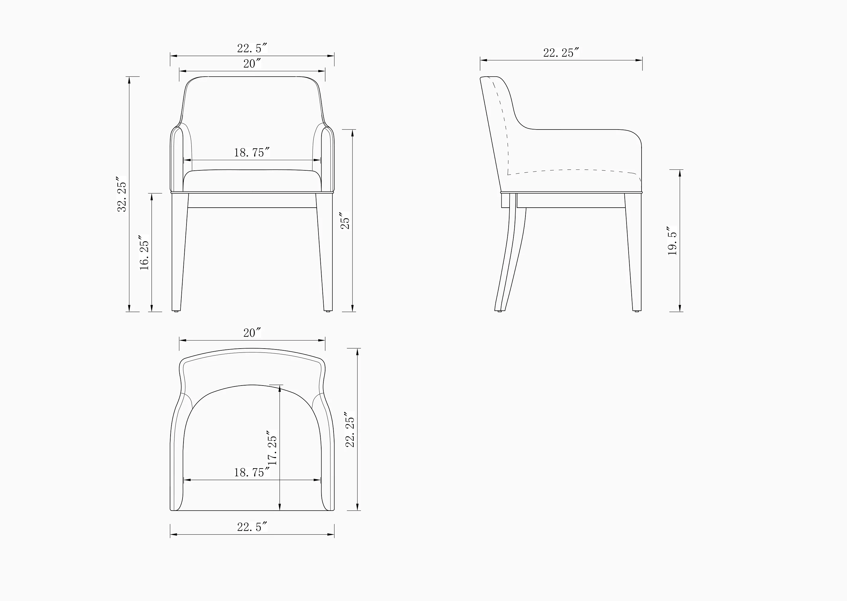 Gansevoort Faux Leather Dining Armchair in Light Grey (set of 2) - Image 3