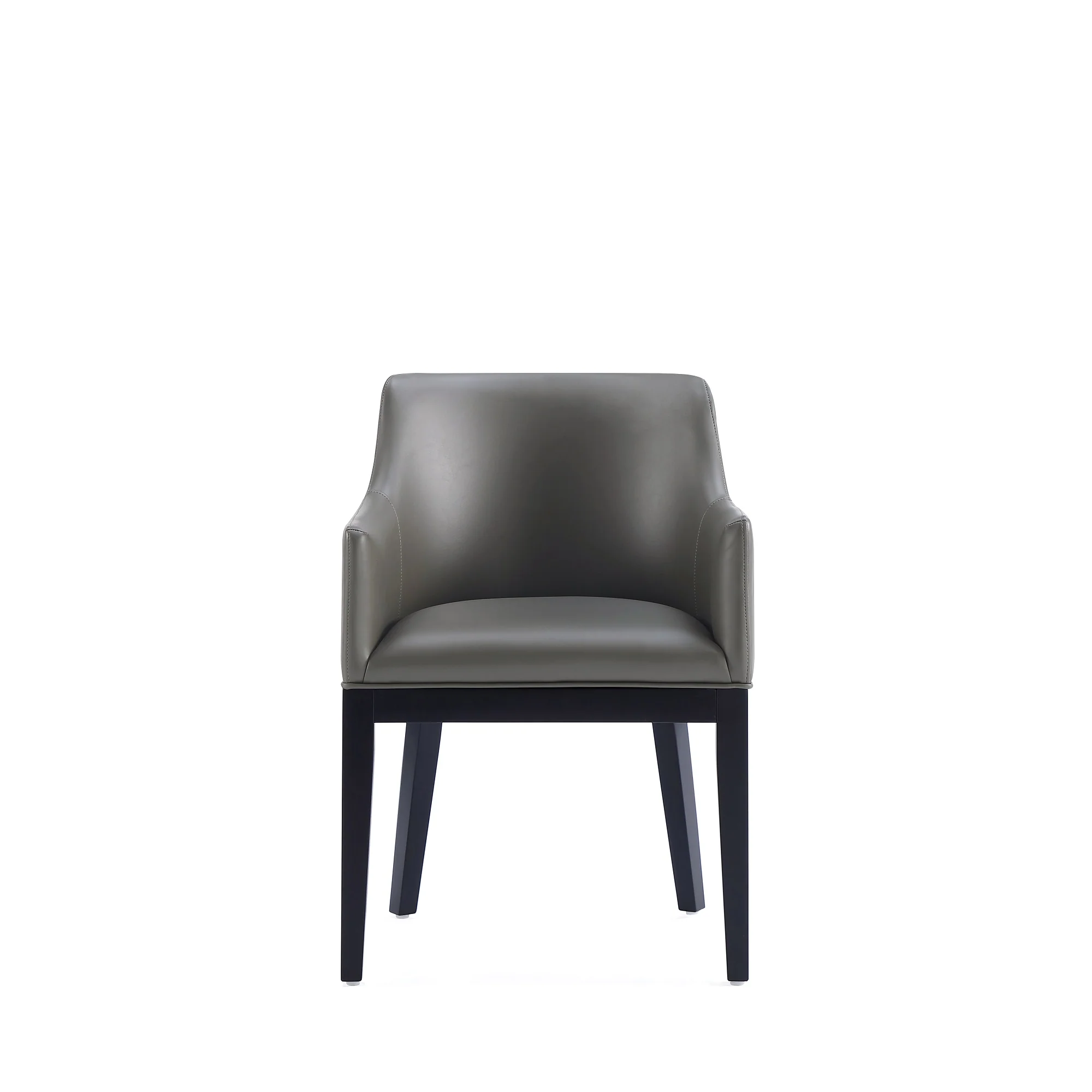 Gansevoort Faux Leather Dining Armchair in Pebble Grey (set of 2) - Image 4