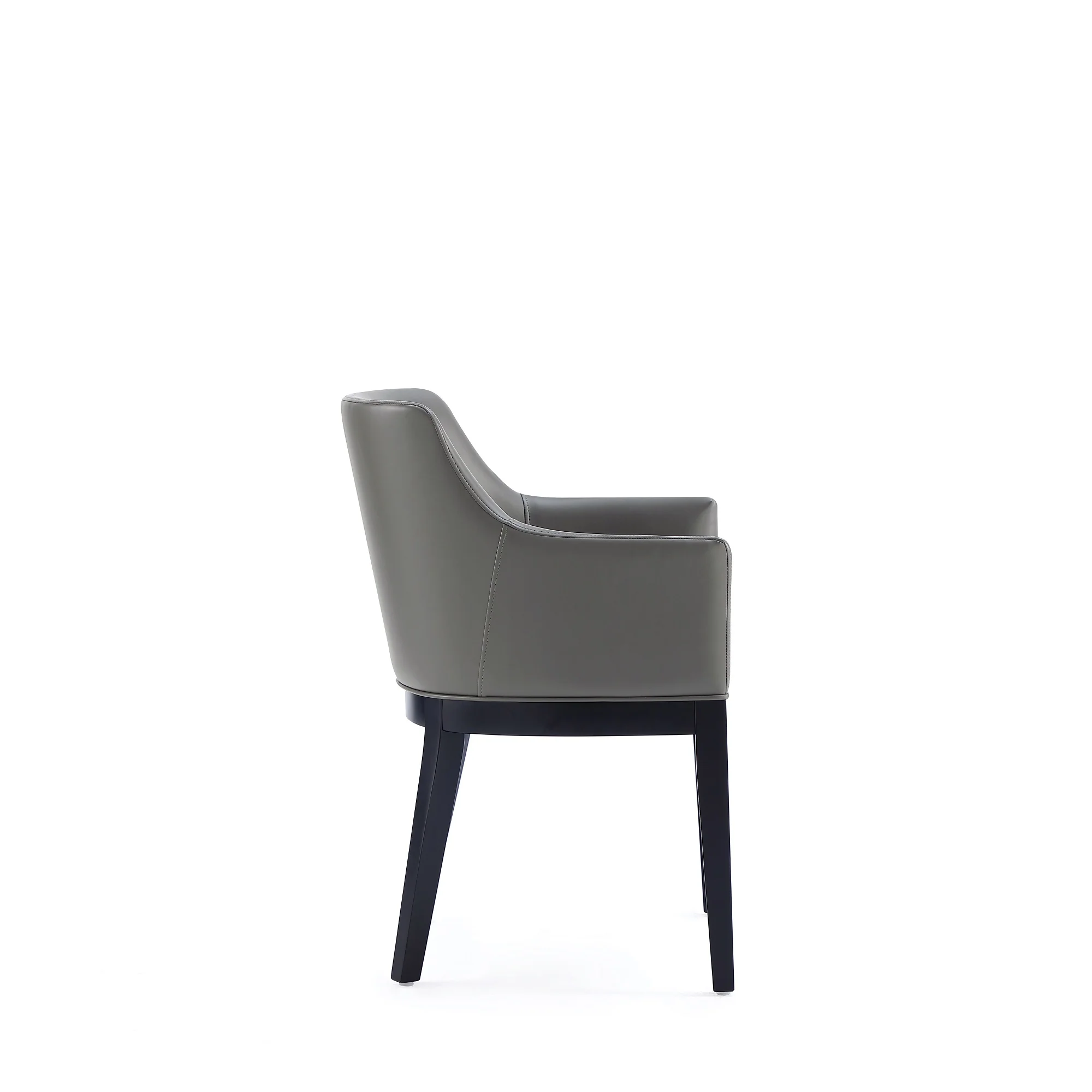 Gansevoort Faux Leather Dining Armchair in Pebble Grey (set of 2) - Image 5