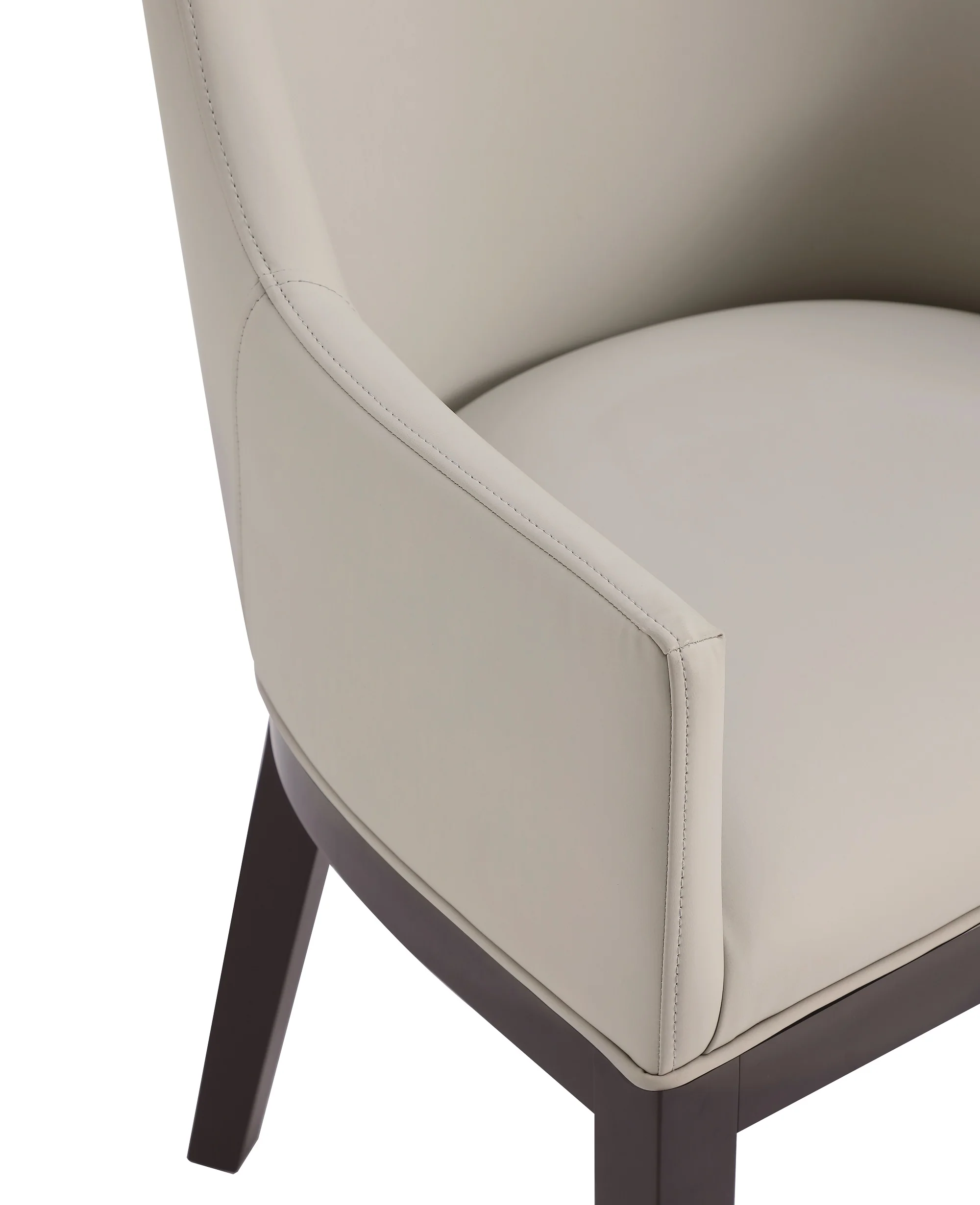 Gansevoort Faux Leather Dining Armchair in Stone Grey - Image 10