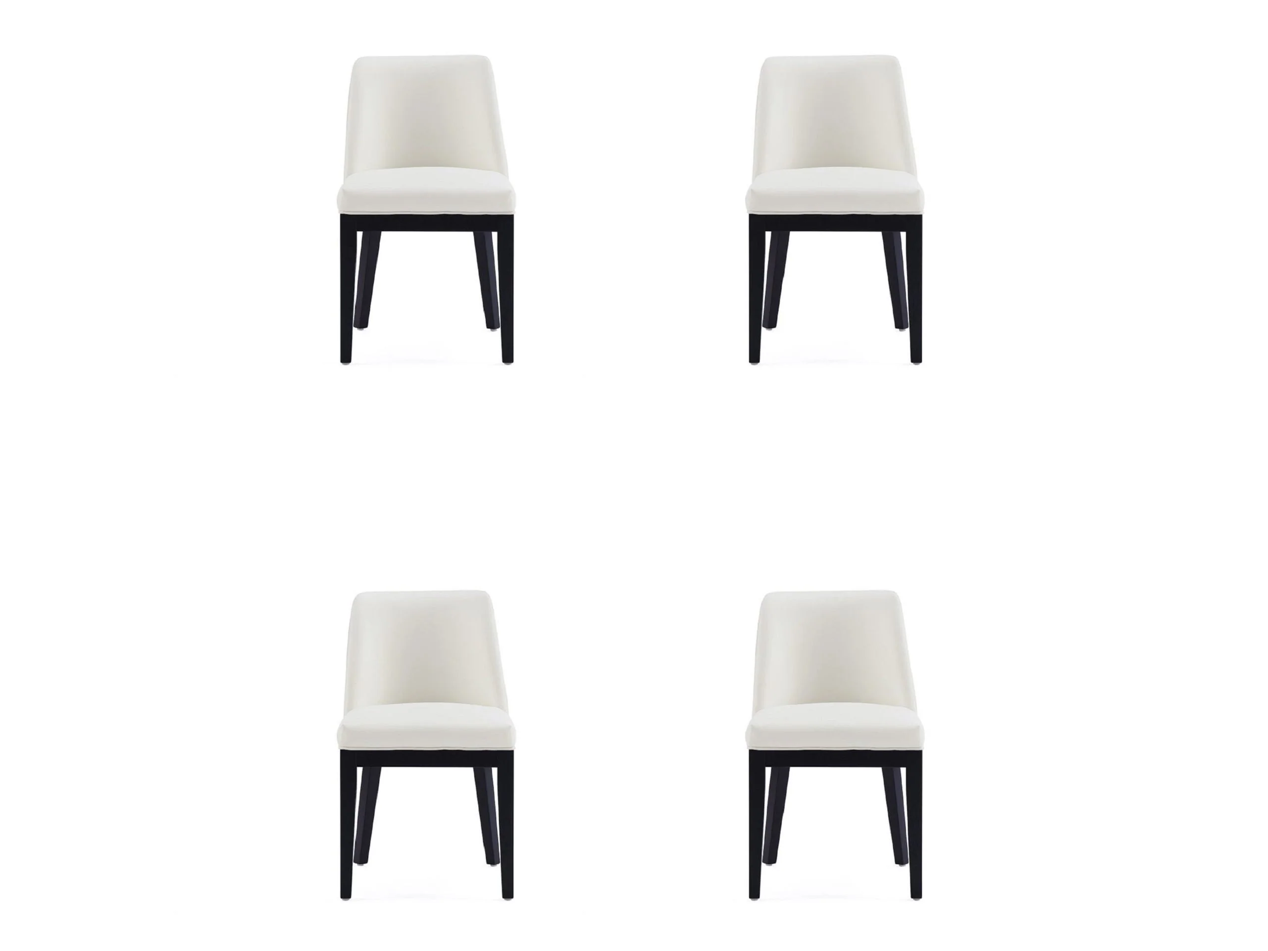Gansevoort Faux Leather Dining Chair in Cream (set of 4)