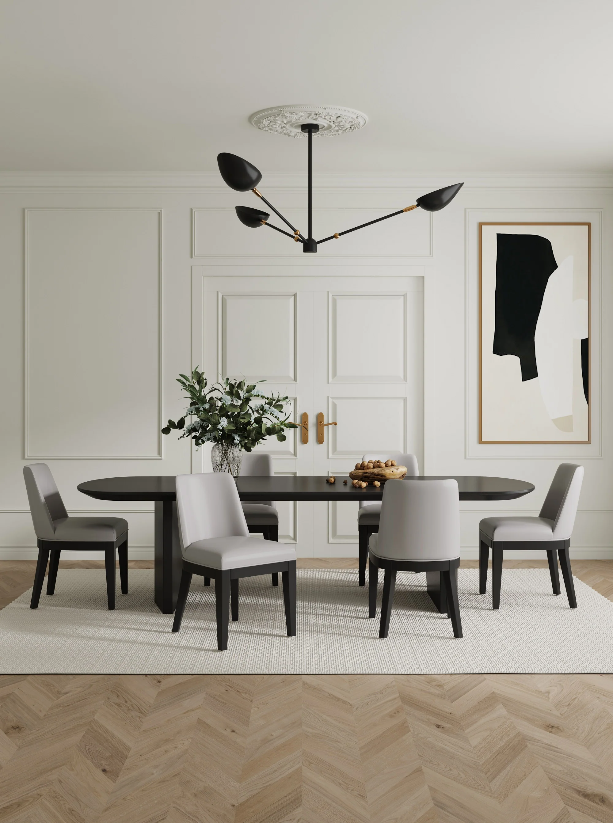 Gansevoort Faux Leather Dining Chair in Light Grey (set of 4) - Image 2