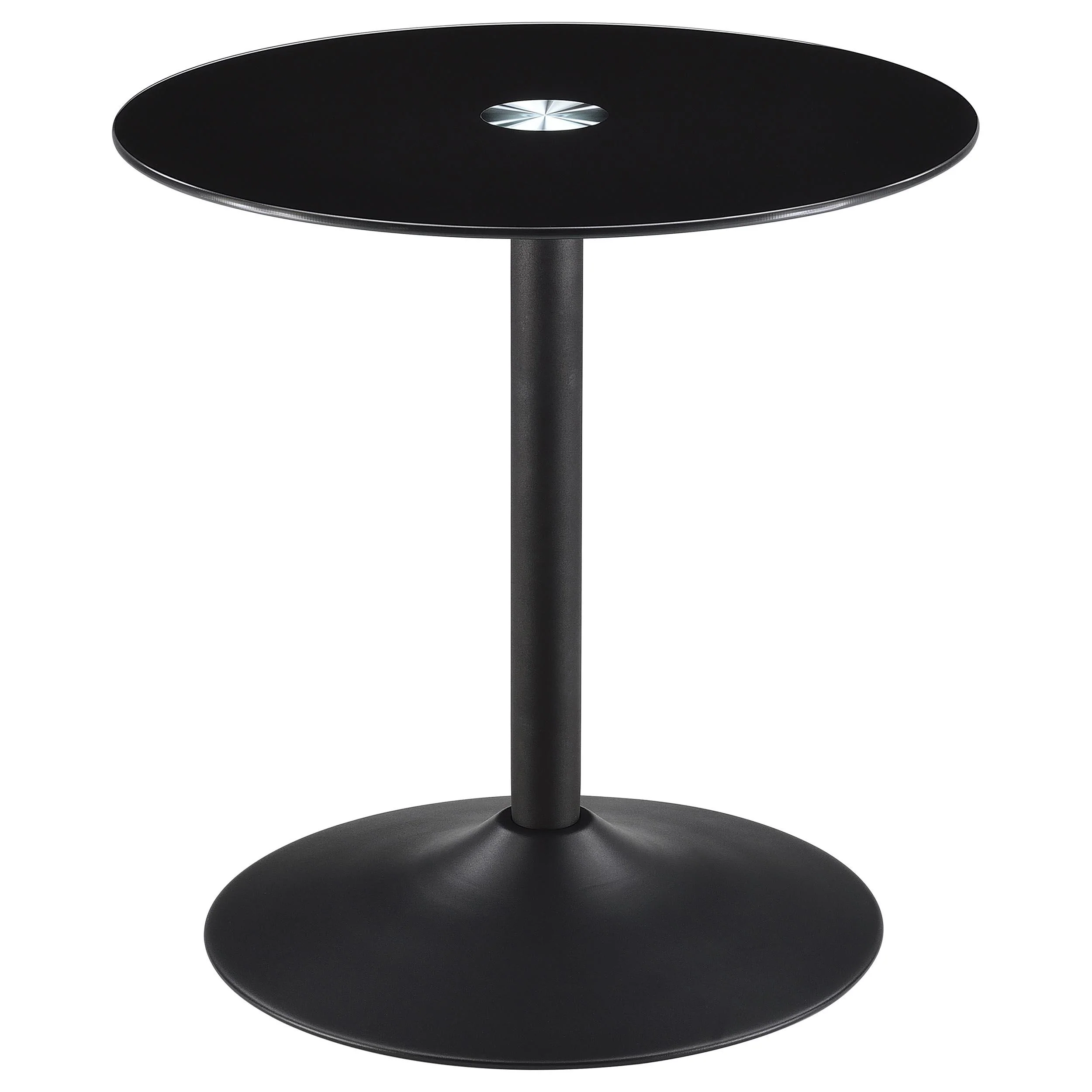 Ganso Black 2-piece Round Glass Top Coffee and End Table Set - Image 3