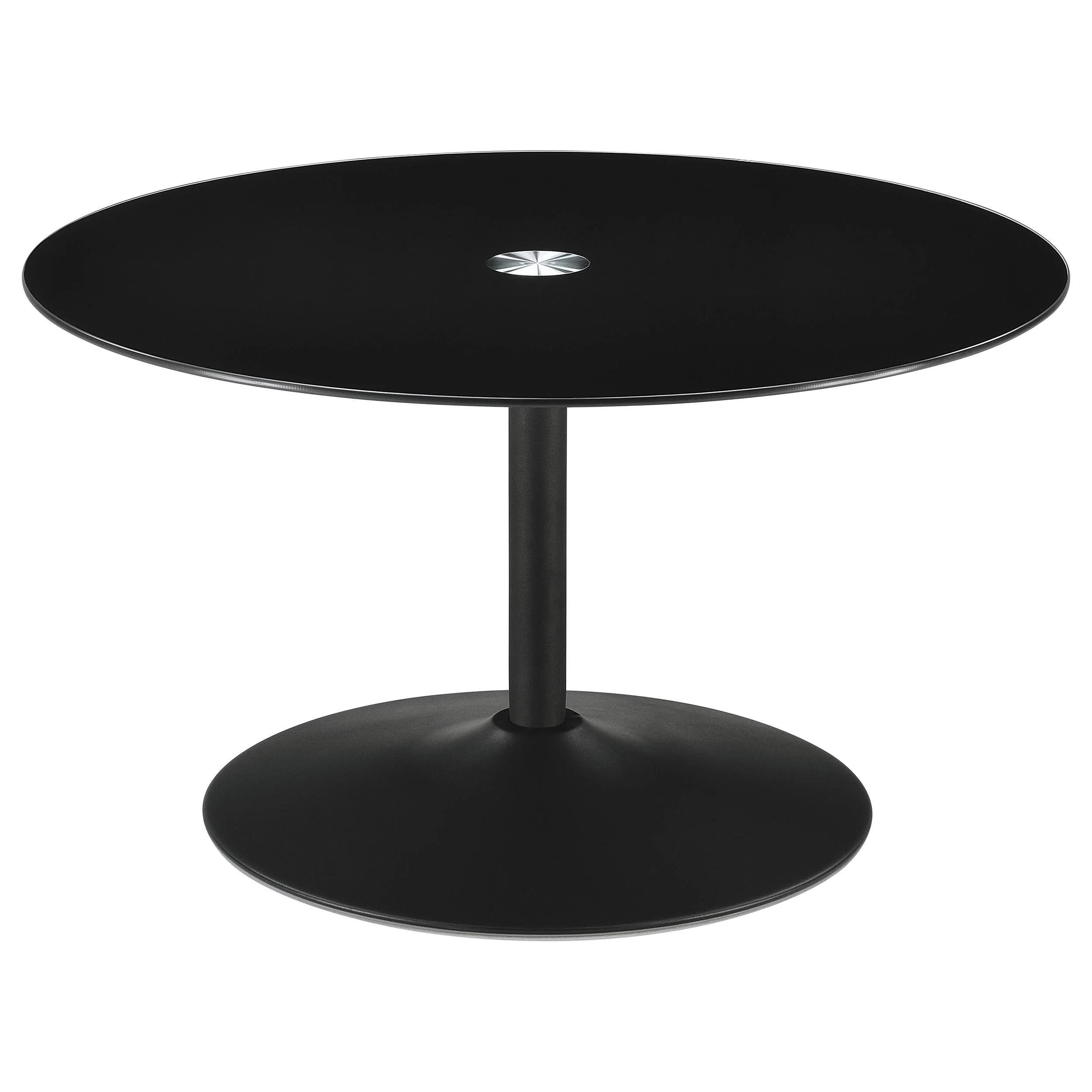 Ganso Black 3-piece Round Glass Top Coffee and End Table Set - Image 4