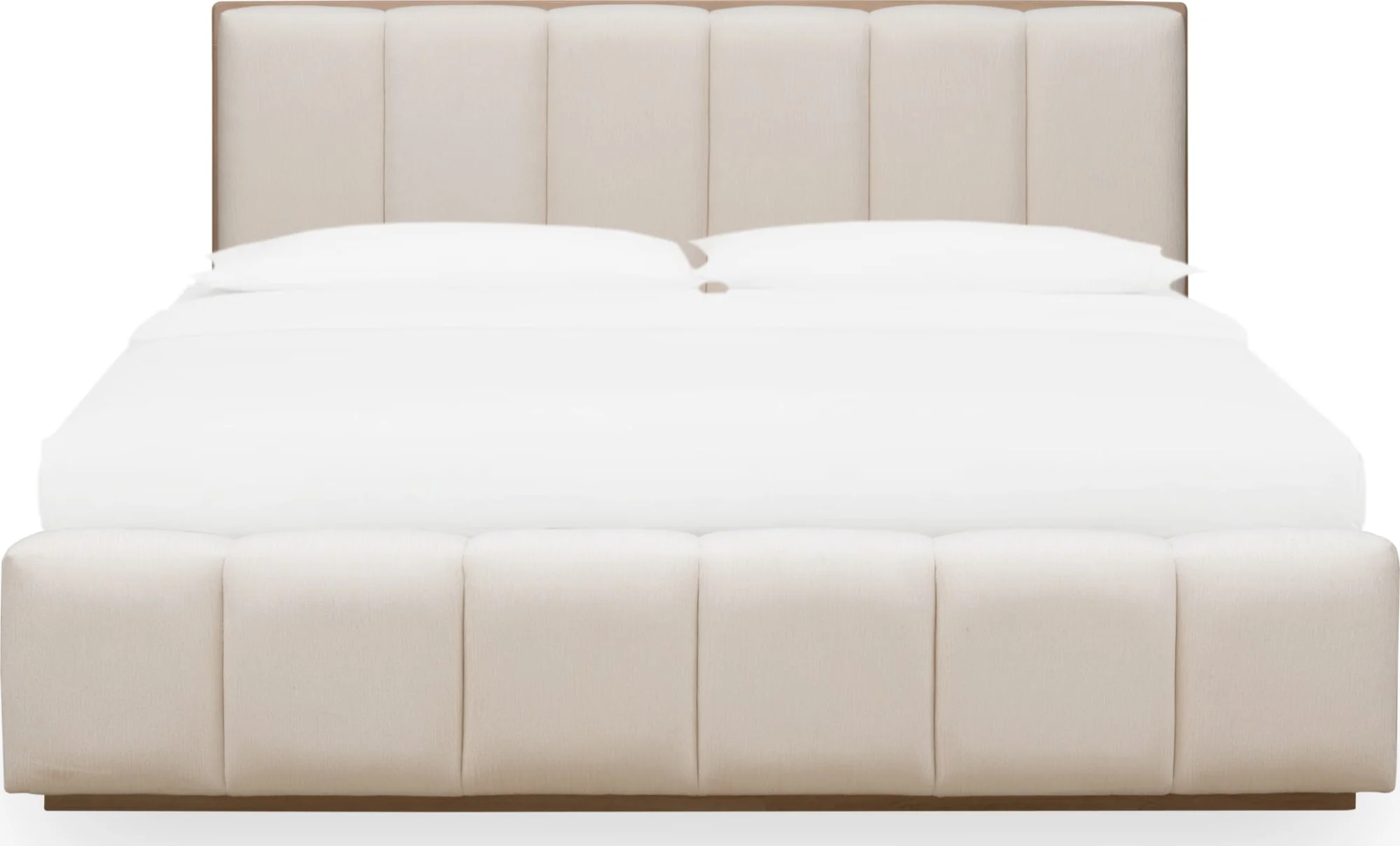 Gardenia Cotton/Chai Wood Frame Upholstered King Platform Bed - Image 3