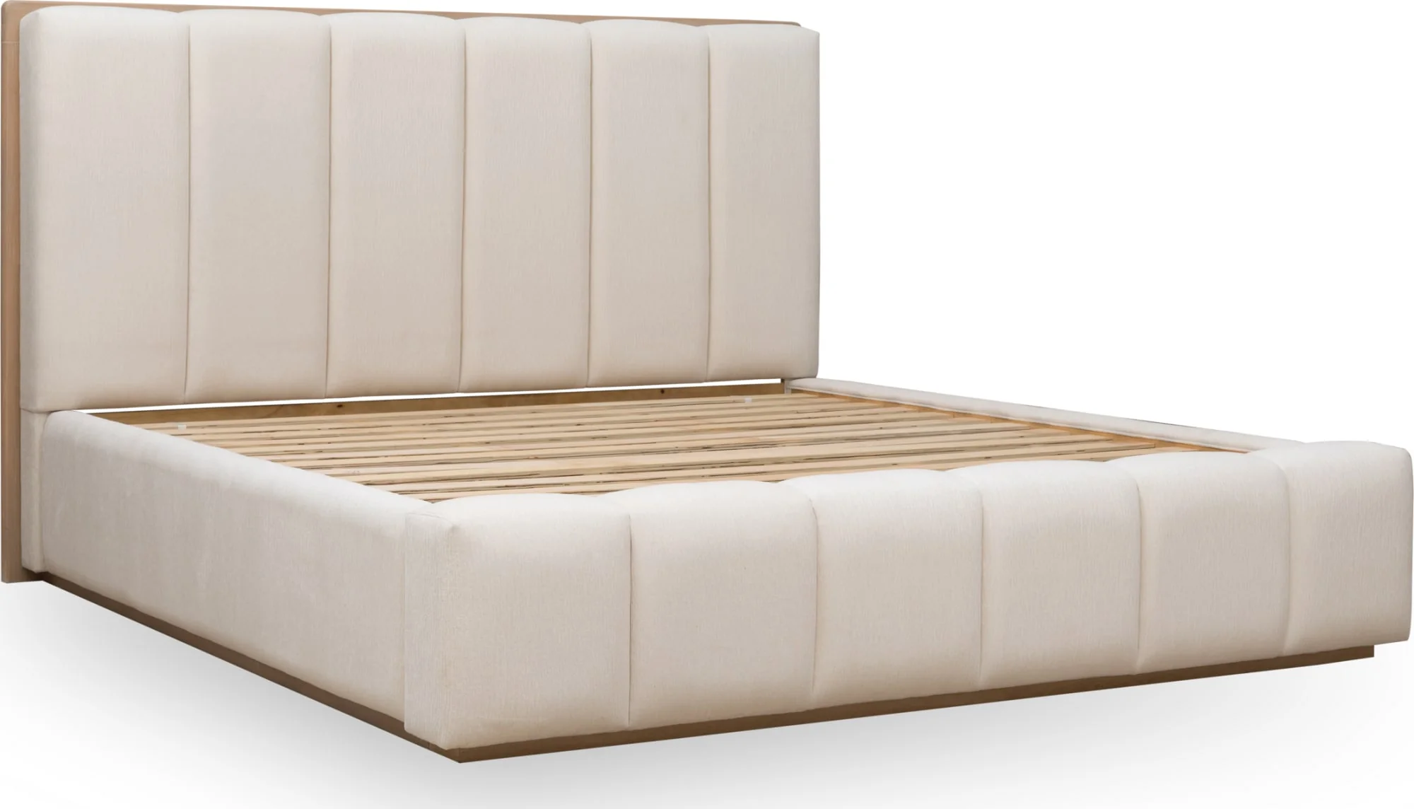Gardenia Cotton/Chai Wood Frame Upholstered King Platform Bed - Image 6