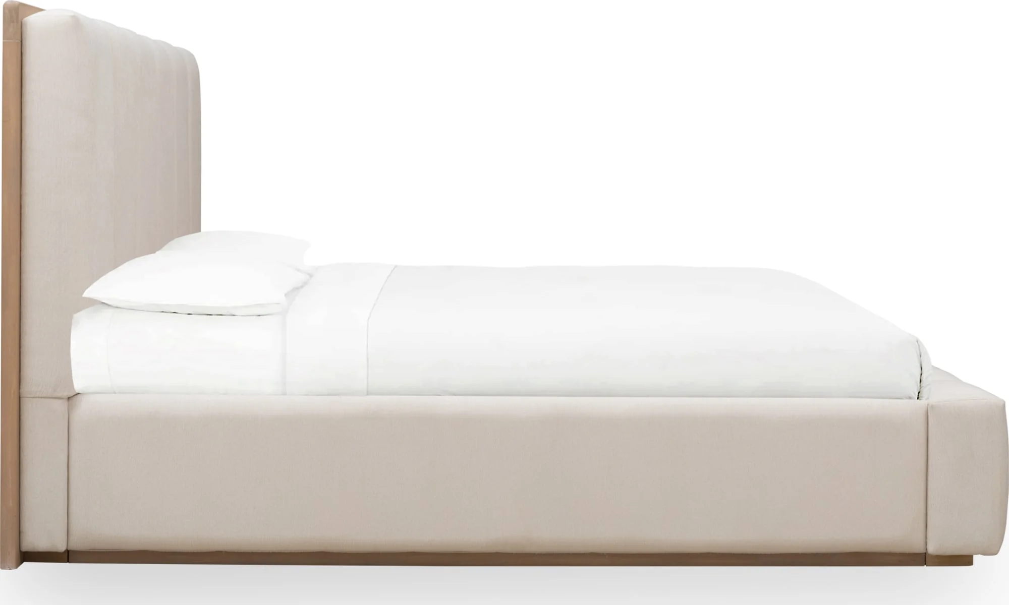 Gardenia Cotton/Chai Wood Frame Upholstered Queen Platform Bed - Image 5