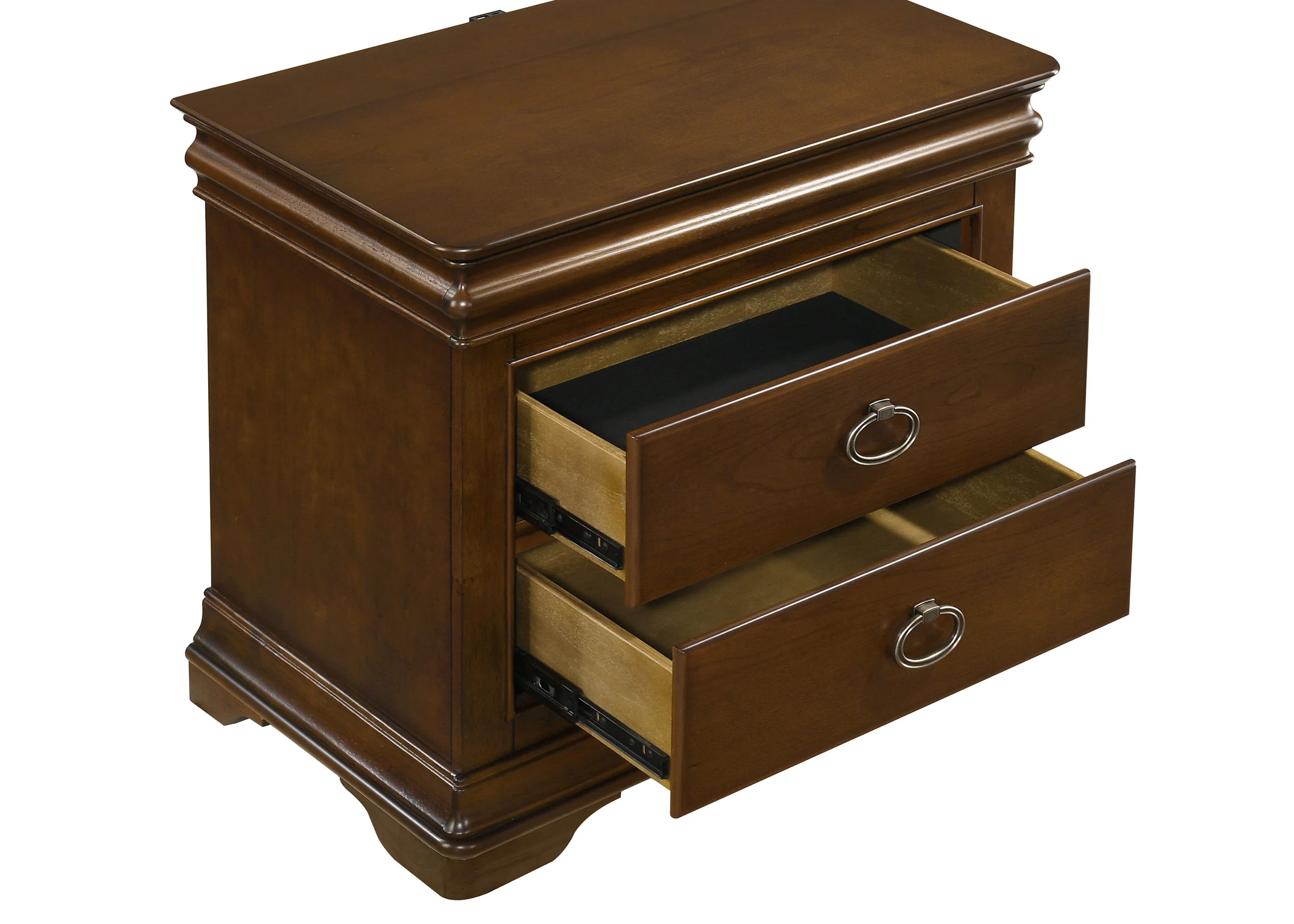 Garland Brown Cherry 3-drawer Nightstand Bedside Table - Image 10