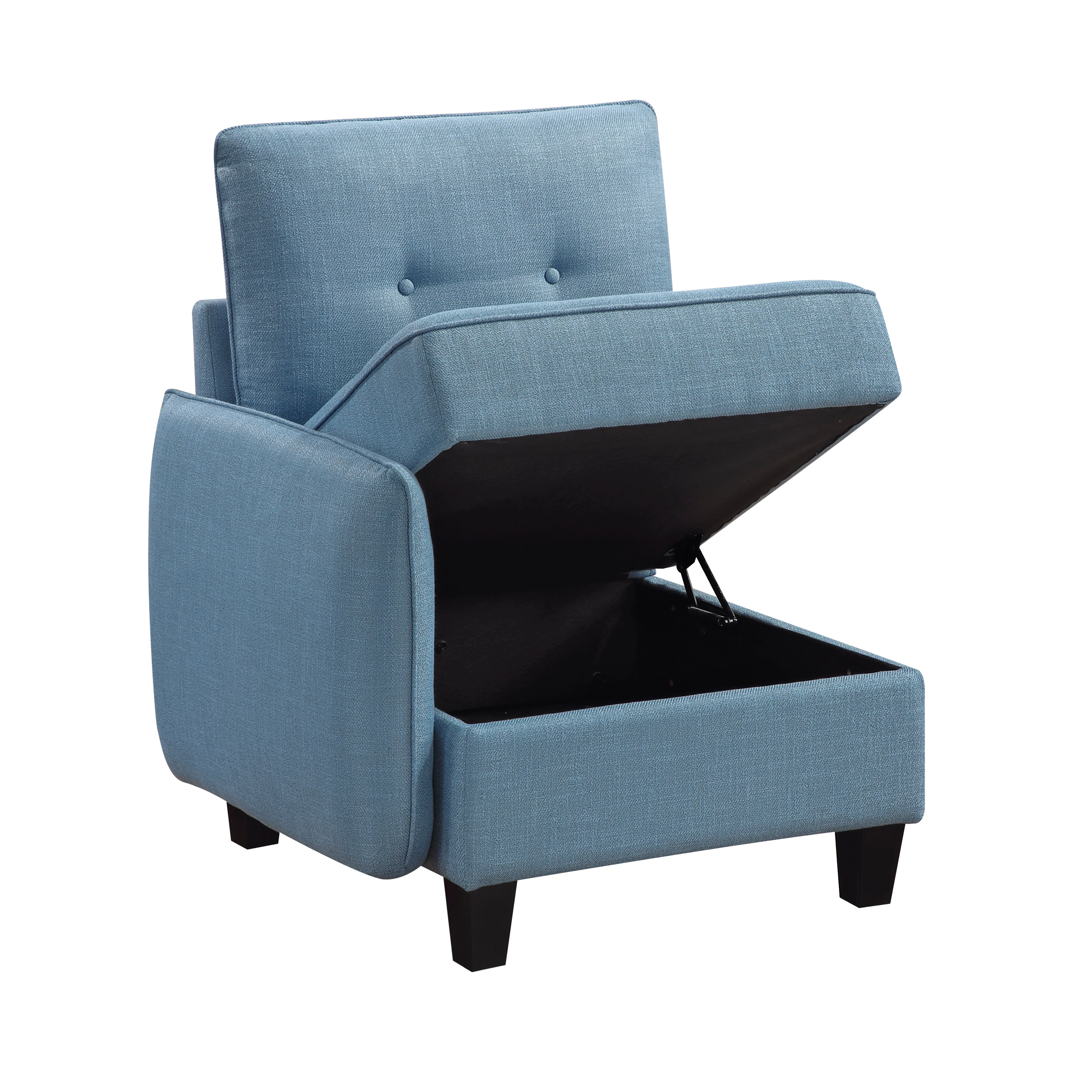 Garren Blue 8-Piece Sectional with Storage and Ottoman - Image 5