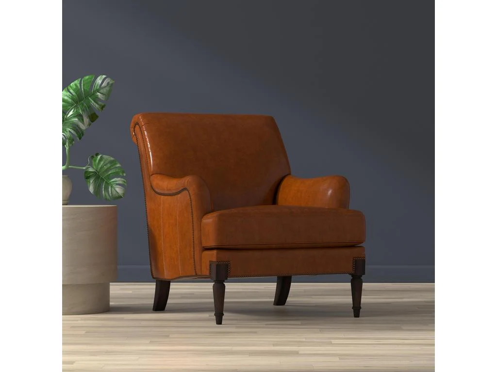 Gaston Brown Distilled Leather Chair