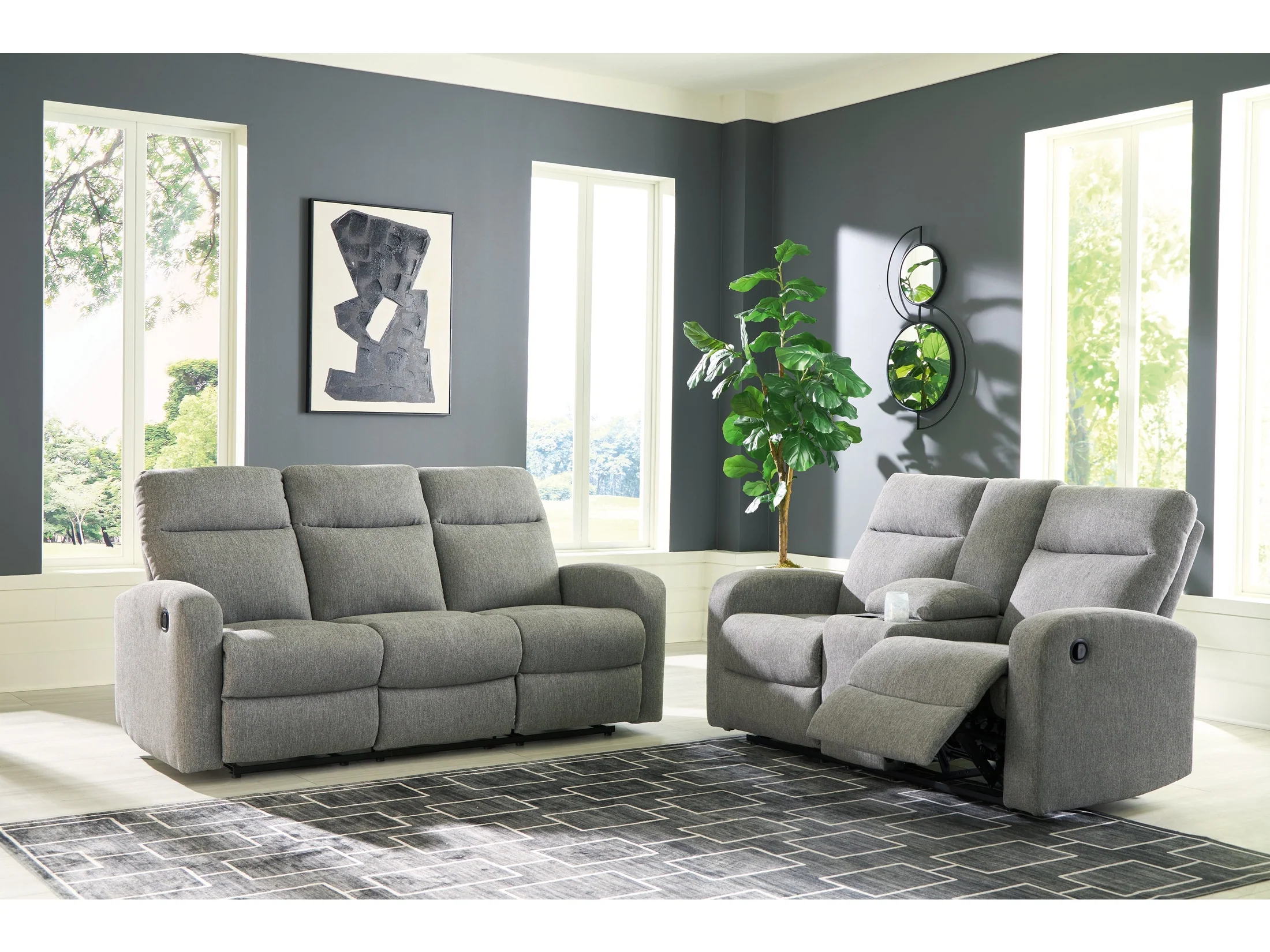 Gauntlet Sterling Reclining Sofa and Loveseat