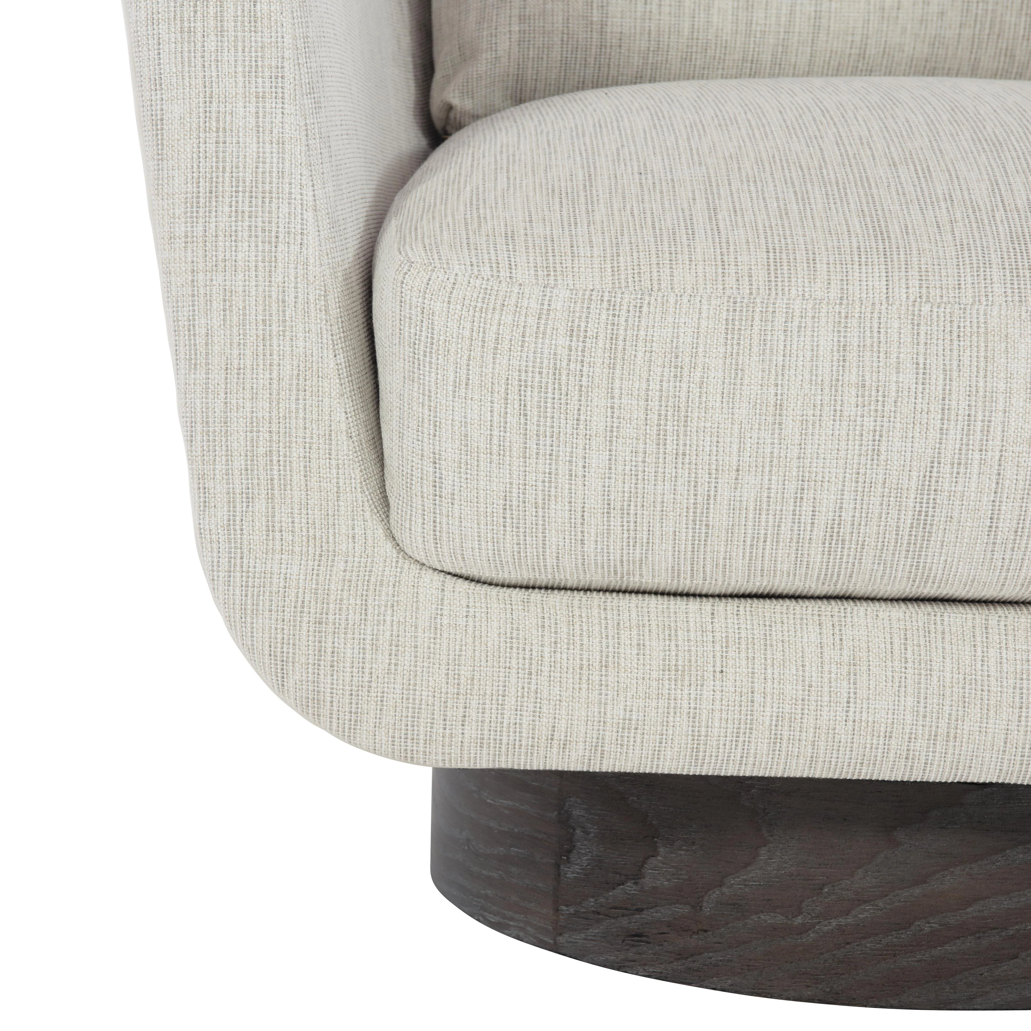 Gemma Portobello/Beige/Grey Leather-Fabric Swivel Chair - Image 5