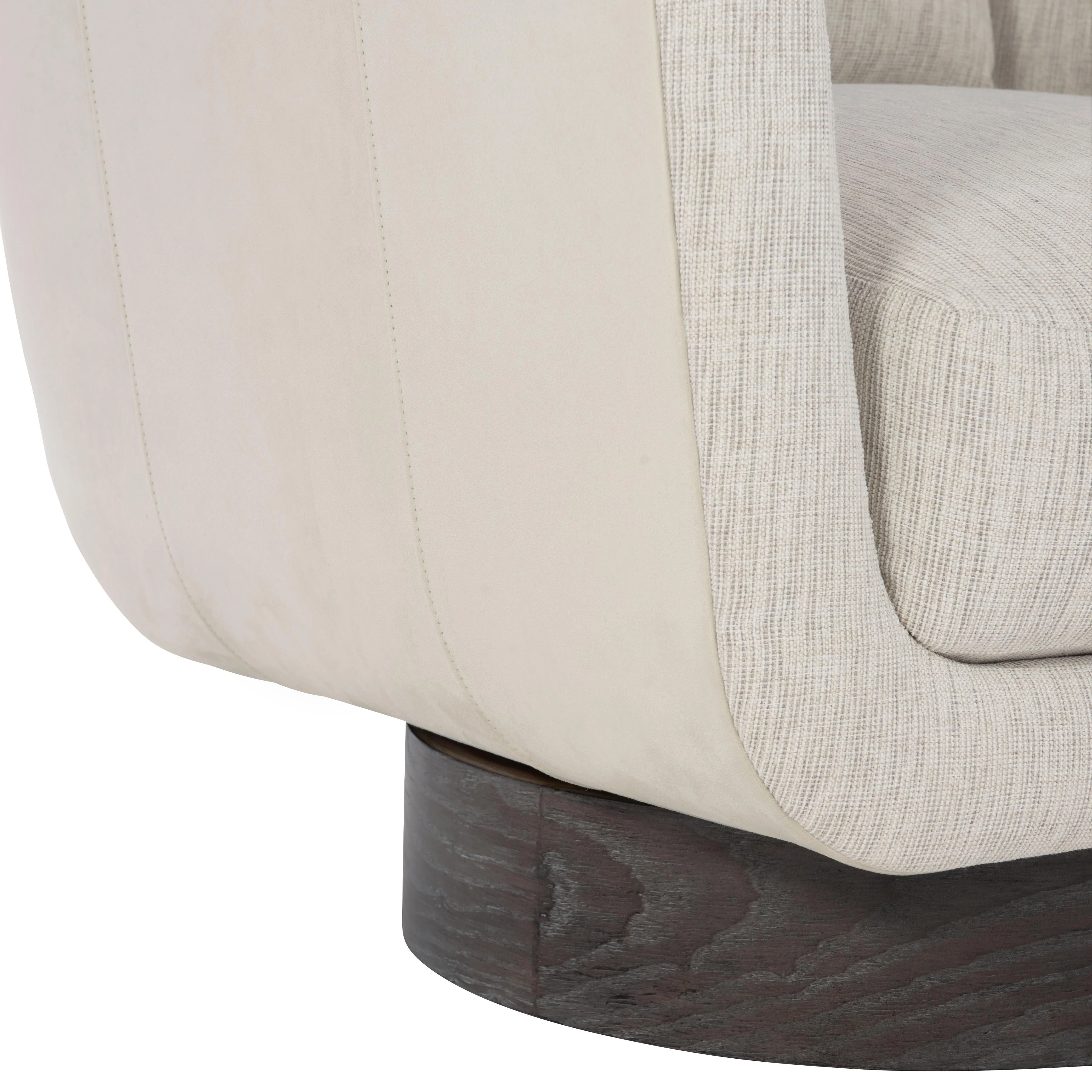 Gemma Portobello/Beige/Grey Leather-Fabric Swivel Chair - Image 6