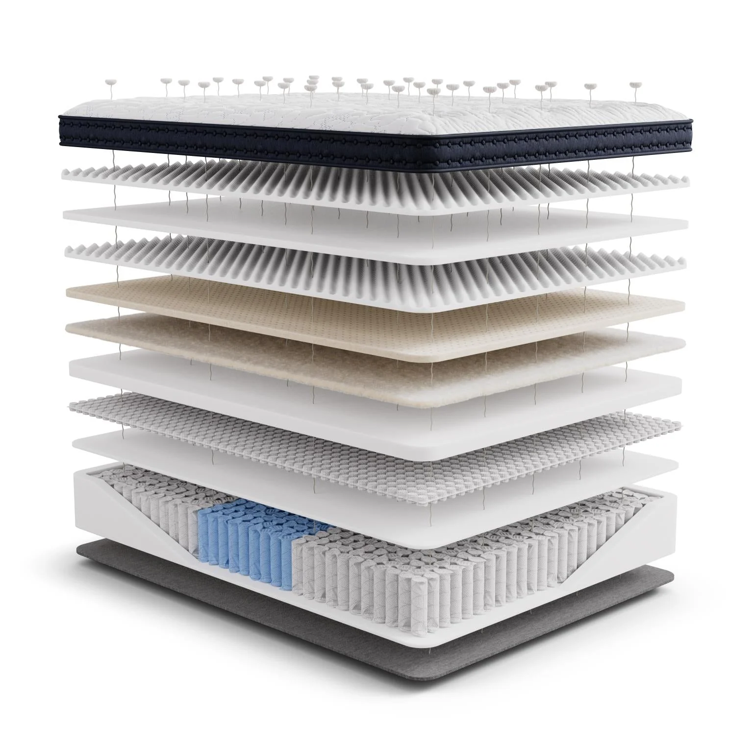 Generations Legacy 2.0 Luxe Blue/White 17" Medium King Mattress - Image 5