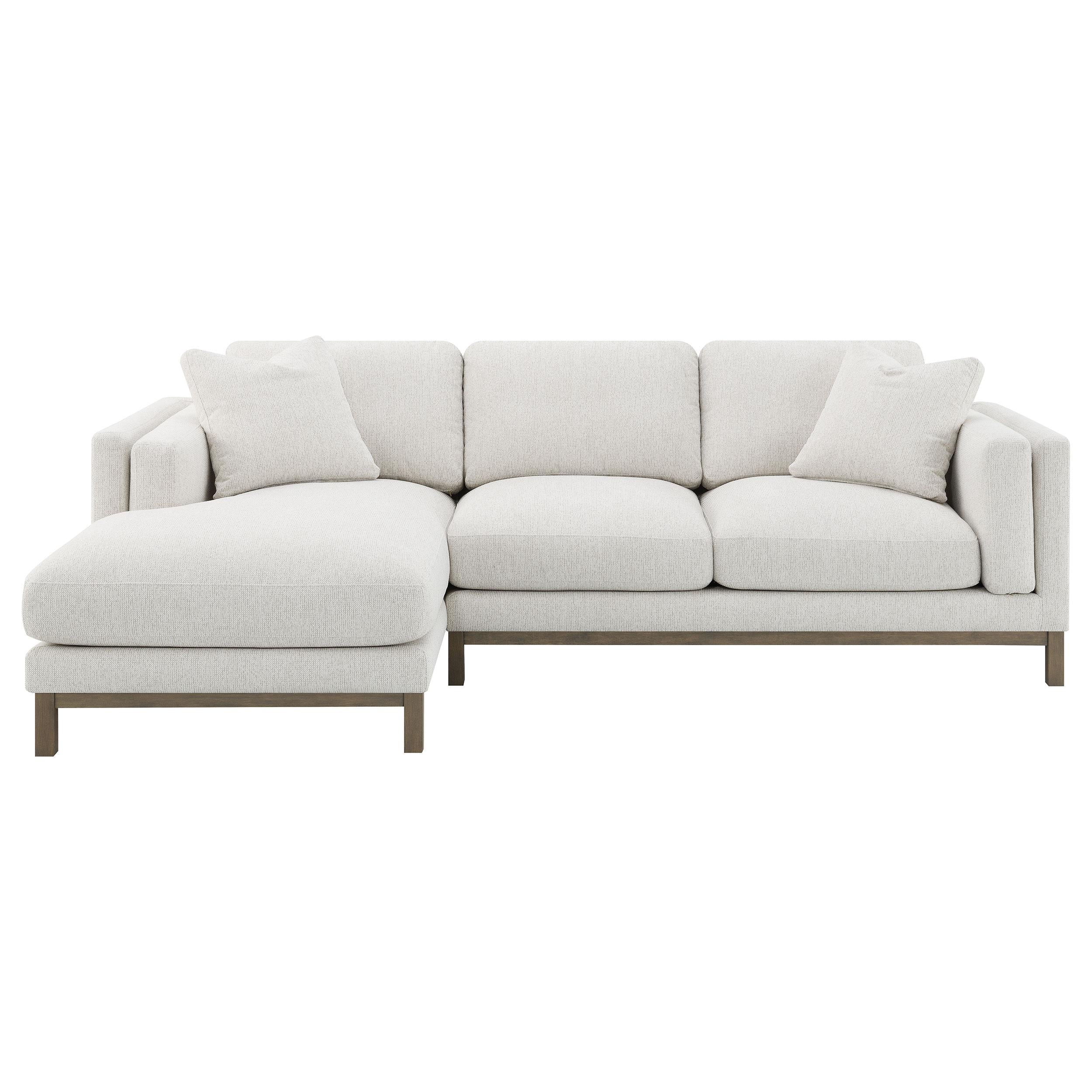 Geneva Sand Boucle Upholstered Sectional Chaise Sofa - Image 3