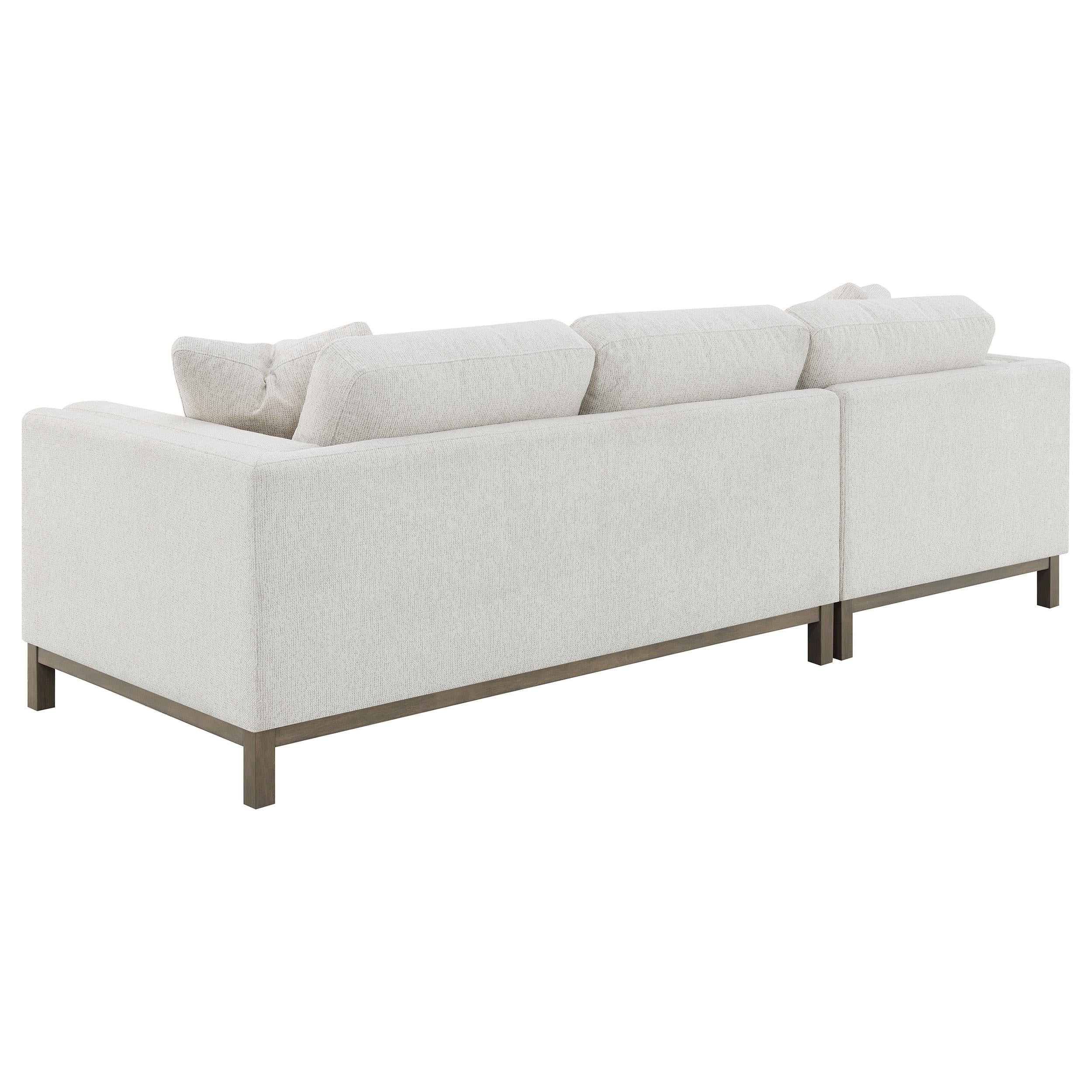 Geneva Sand Boucle Upholstered Sectional Chaise Sofa - Image 5