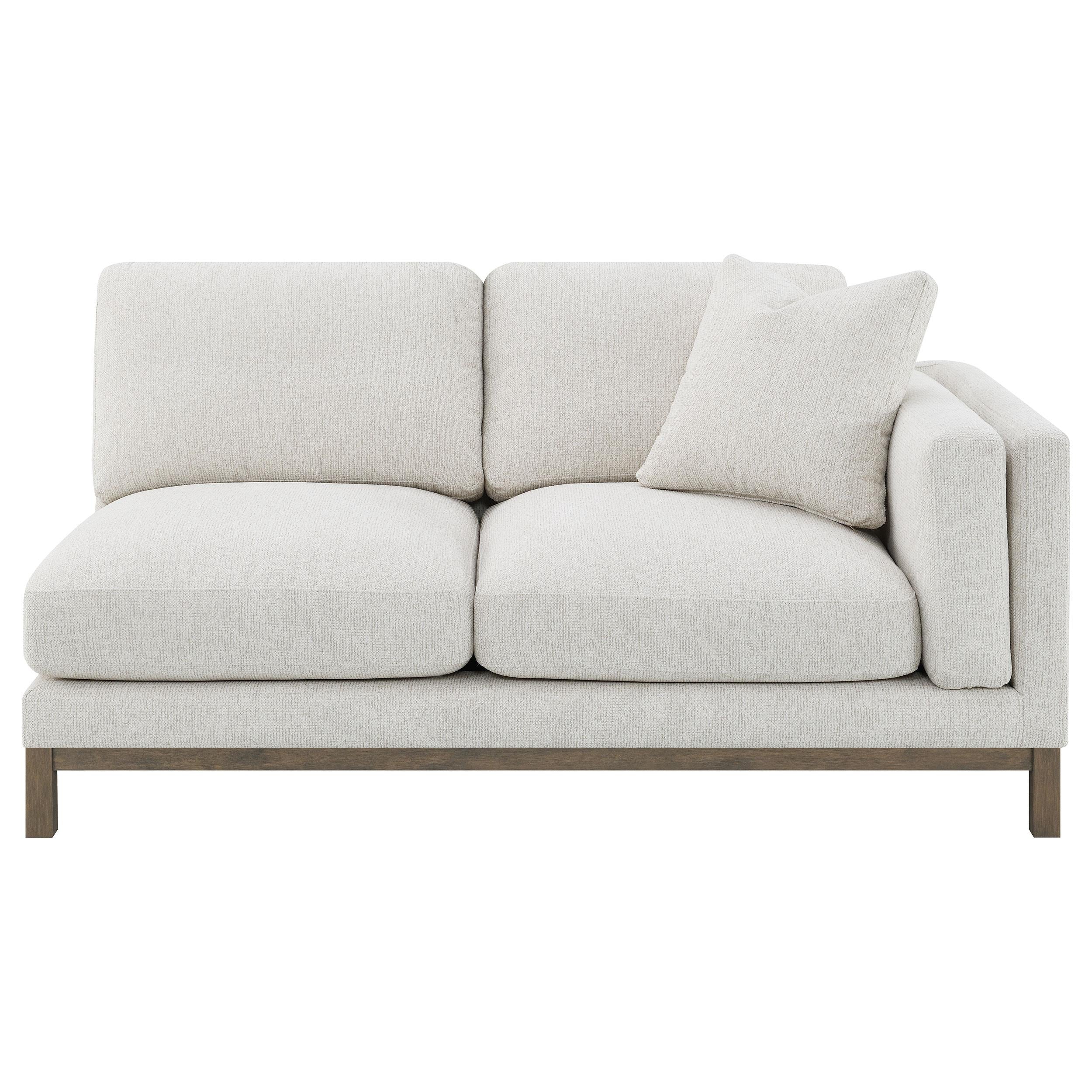 Geneva Sand Boucle Upholstered Sectional Chaise Sofa - Image 8