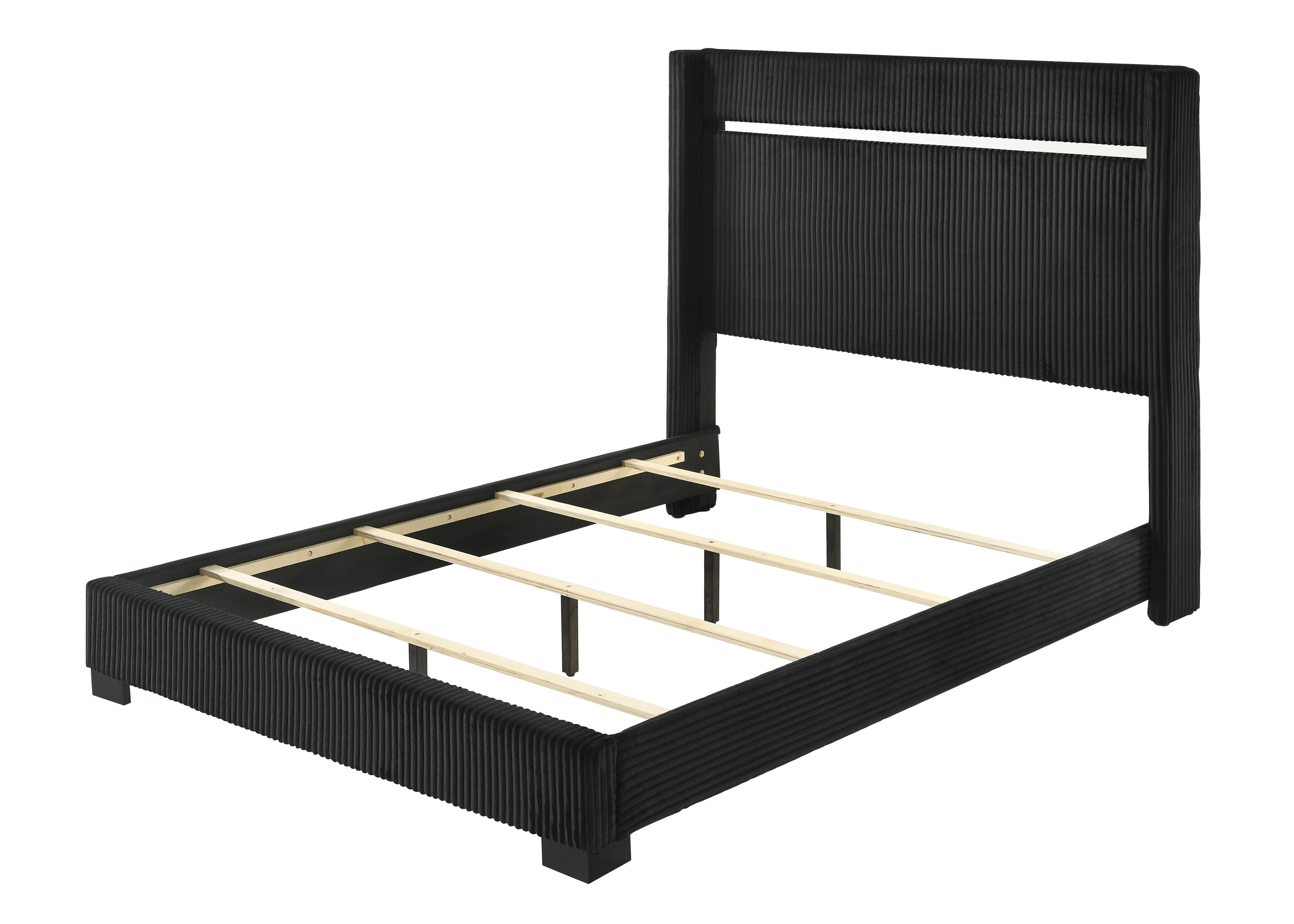 Gennro Black Upholstered Panel Bedroom Set - Image 3
