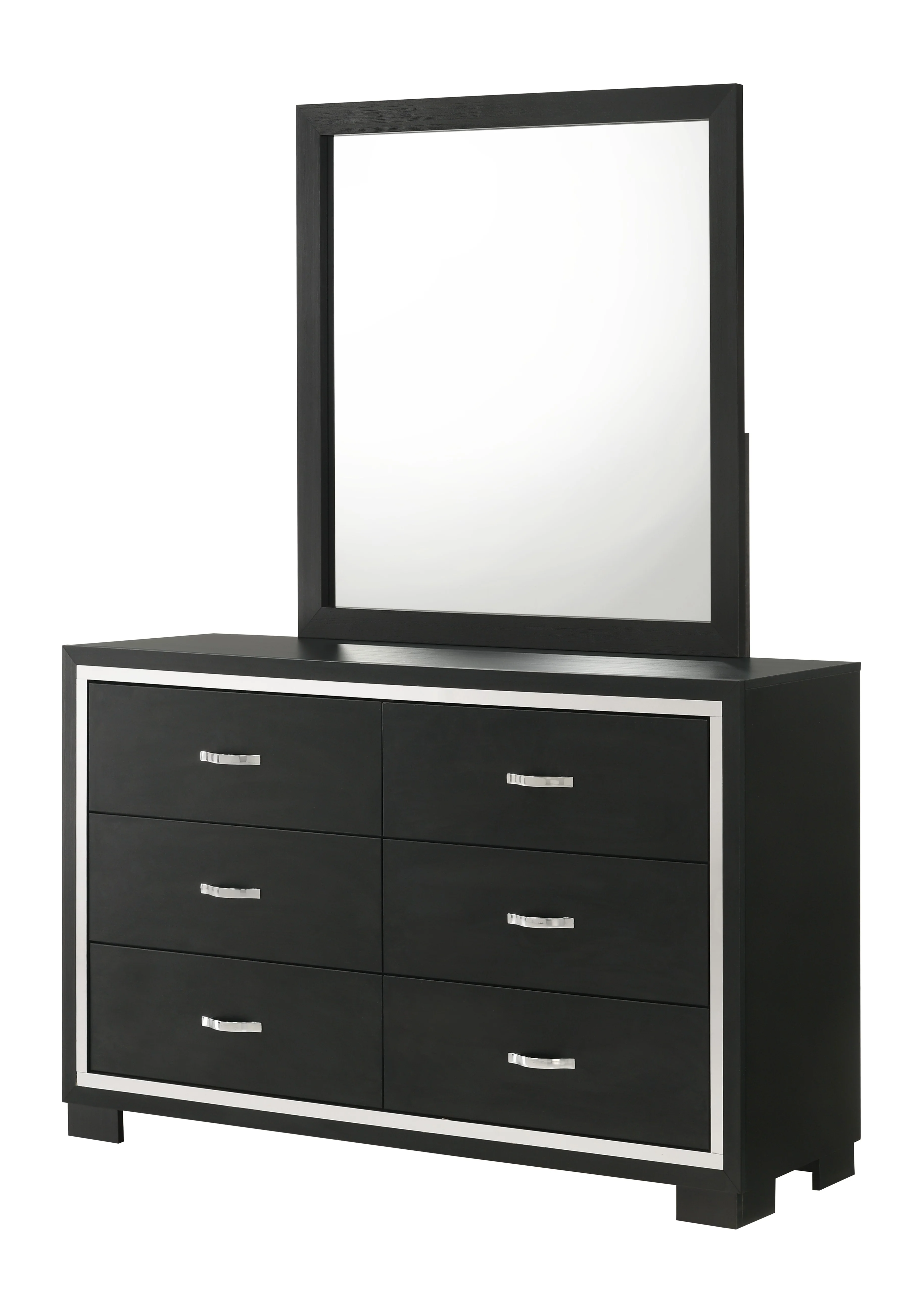 Gennro Black Upholstered Panel Bedroom Set - Image 7
