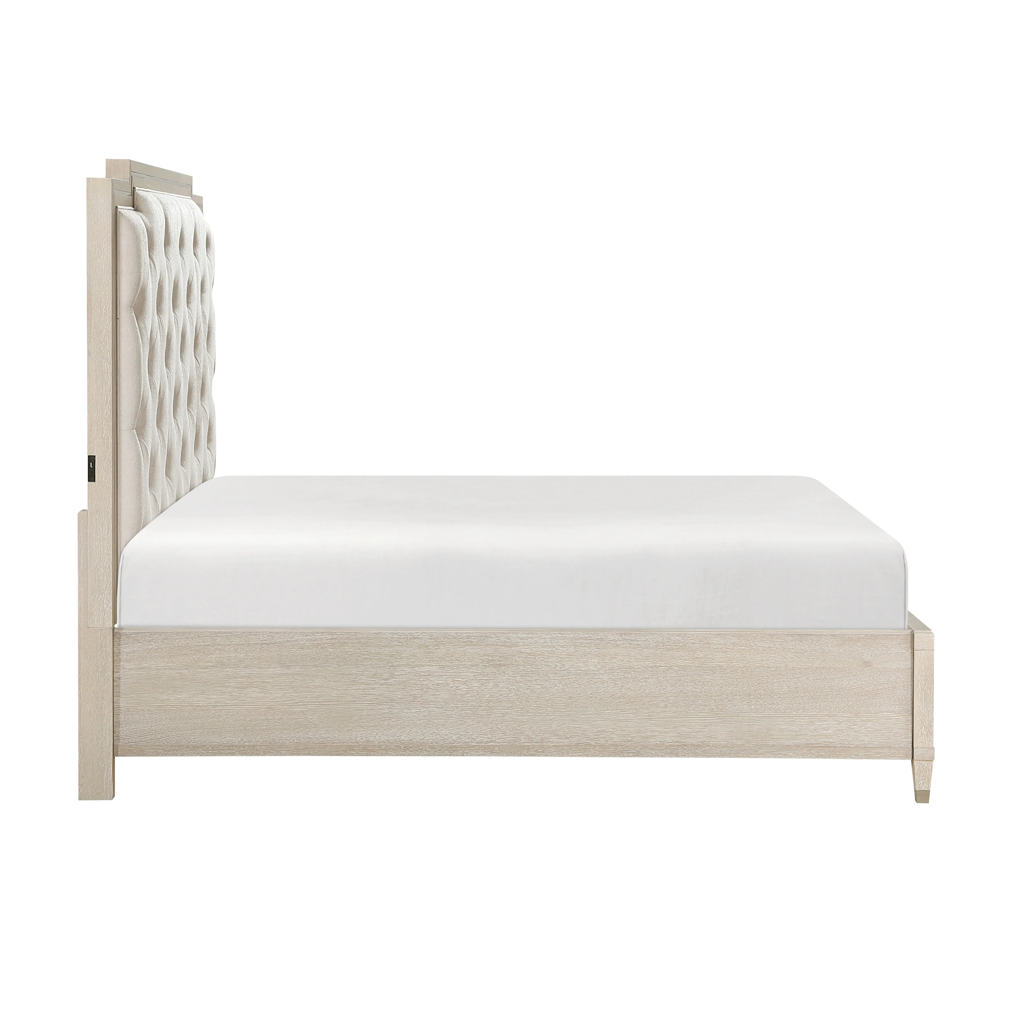 Genoa Ivory/Light Oak 4-Piece Queen Bedroom Set - Image 6