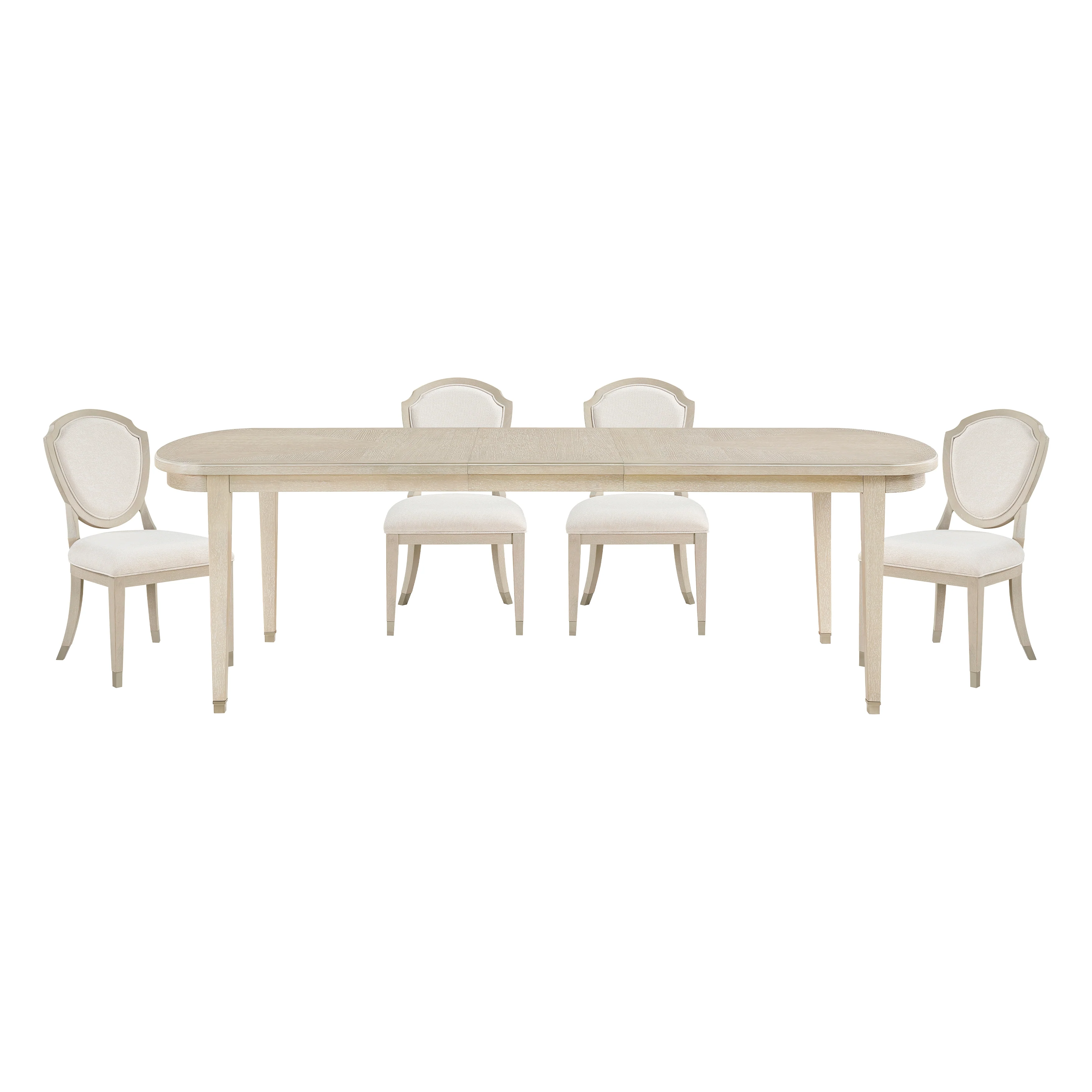 Genoa Ivory/Light Oak 5-Piece Dining Table Set - Image 2