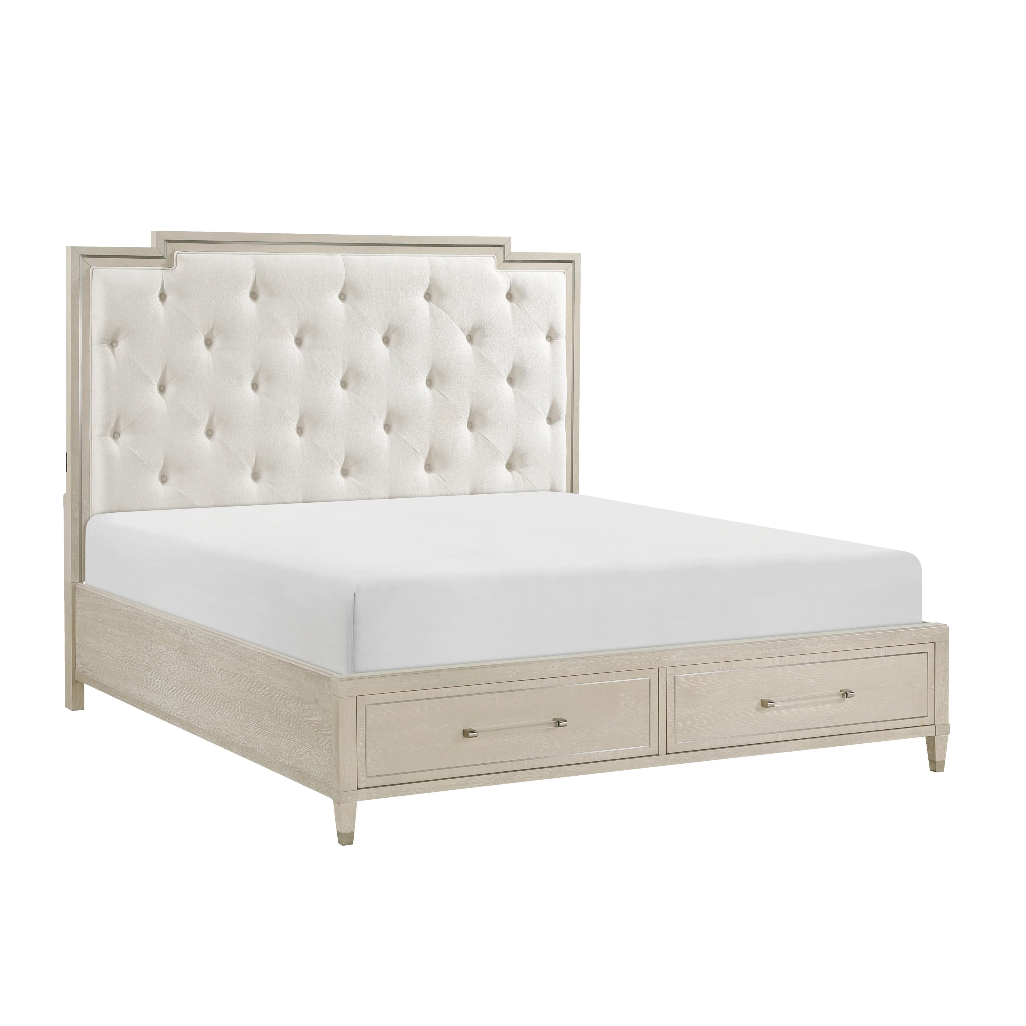 Genoa Ivory/Light Oak California King Platform Bed - Image 3