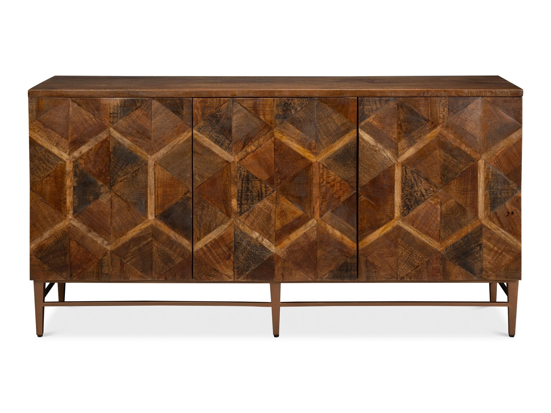 Geo Brown Three Door Sideboard