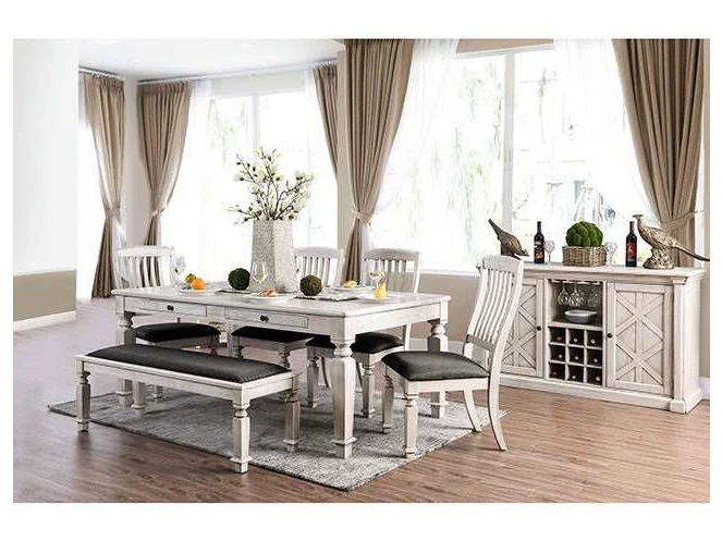 Georgia Antique White/Gray Dining Table