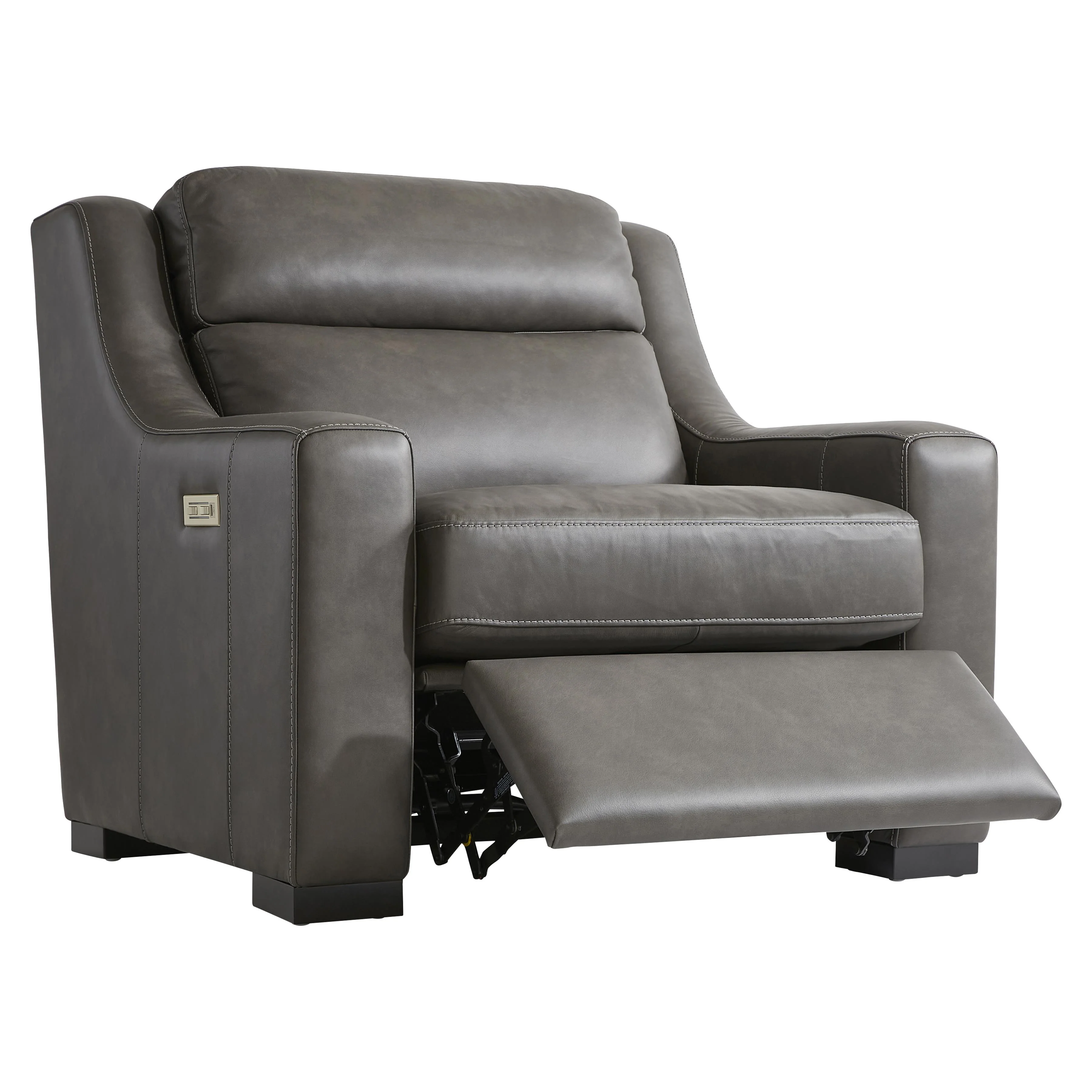 Germain Grey Leather Power Motion Chair - Image 2