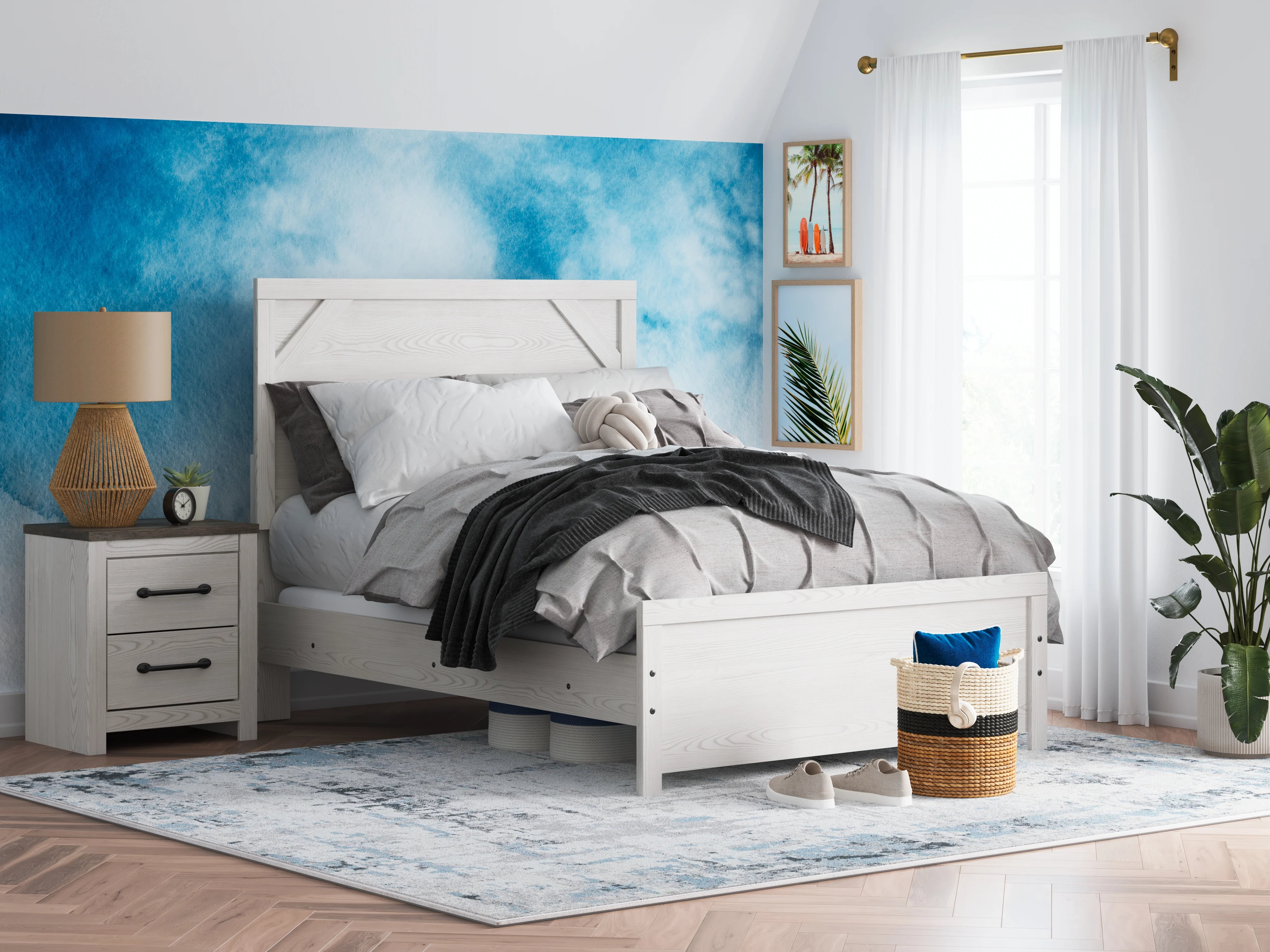 Gerridan White/Gray Full Panel Bed with Dresser and Mirror (Online Special Price) - Image 10
