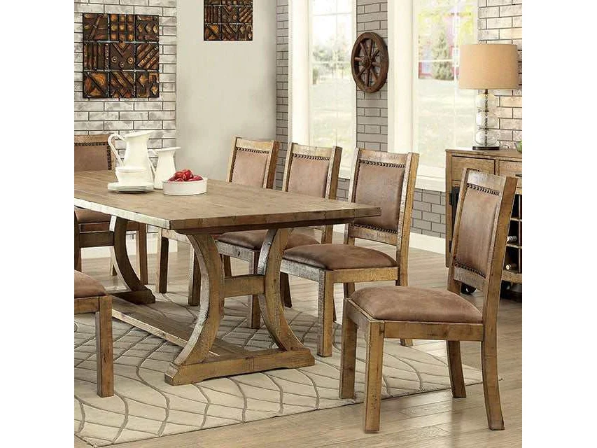 Gianna Rustic Oak/Brown 96" Dining Table