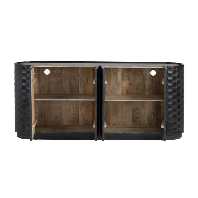 Gibson Black Four-Door Sideboard - Image 4