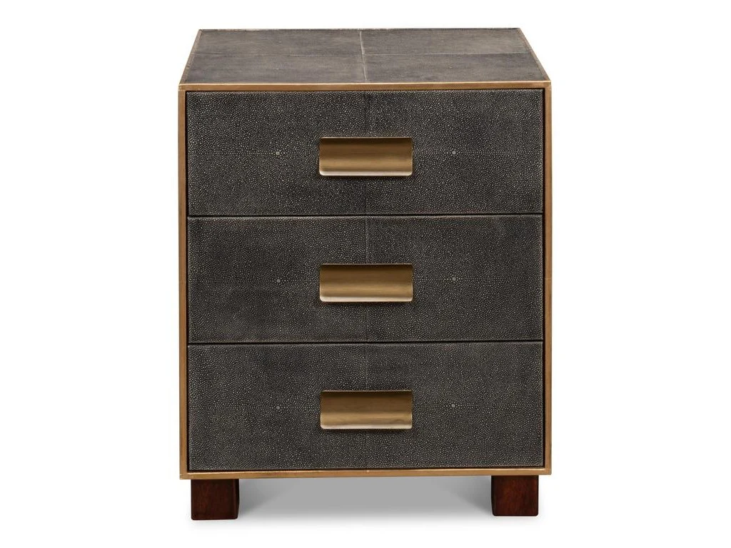 Gideon Grey Three Drawer Side Table