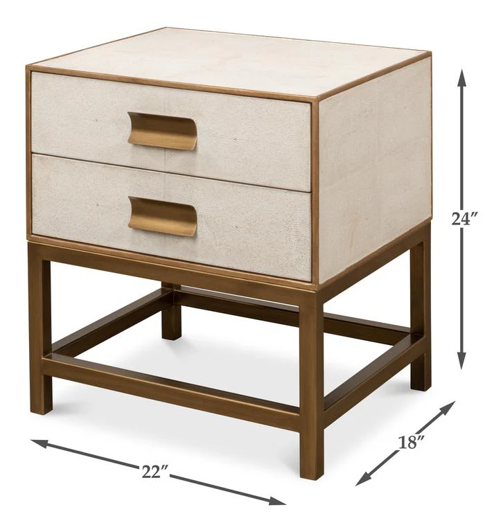 Gideon Shagreen White Side Table - Image 12